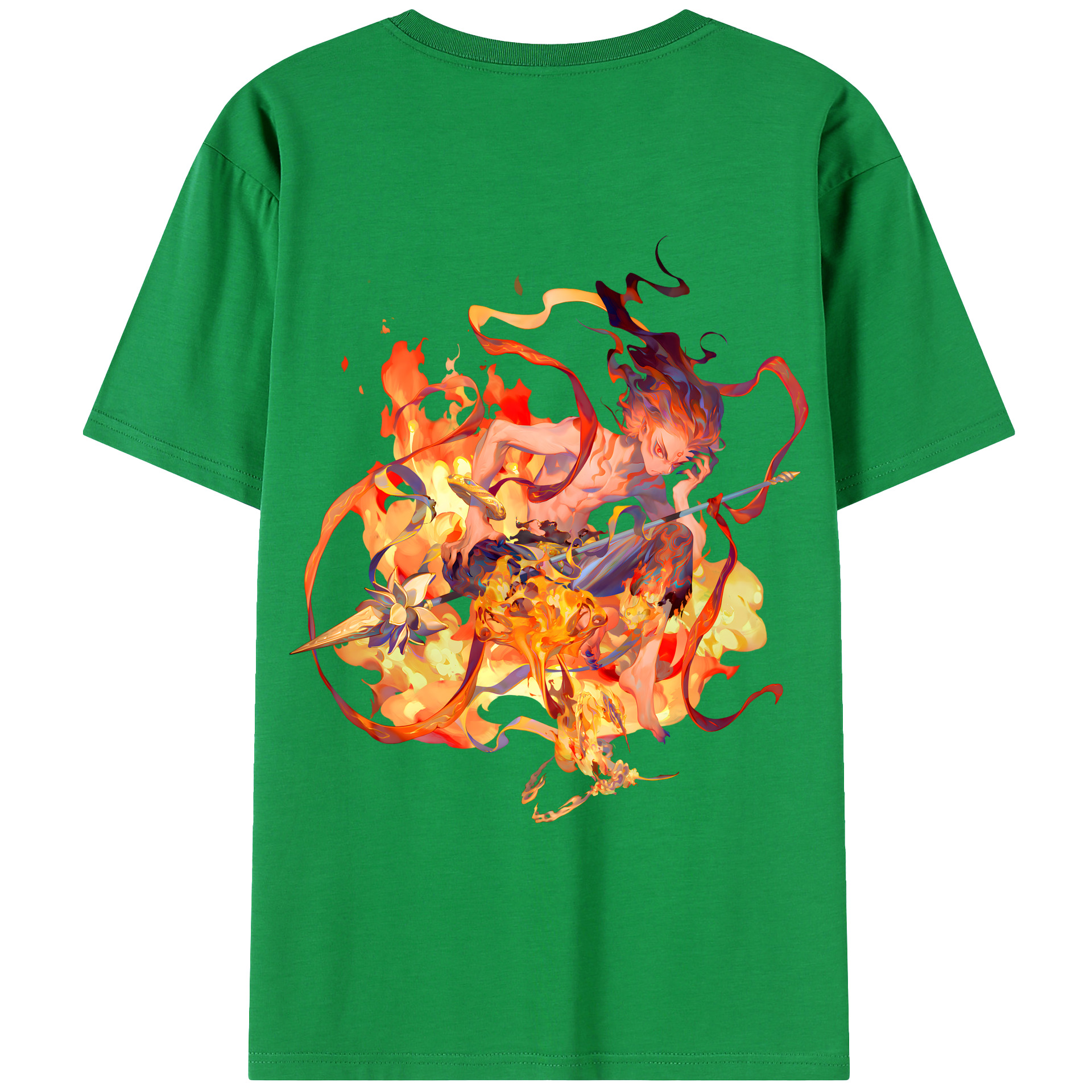 （画像用） Ne Zha 2 ナタ 魔童の大暴れ レディース半袖Tシャツ(バックプリント)