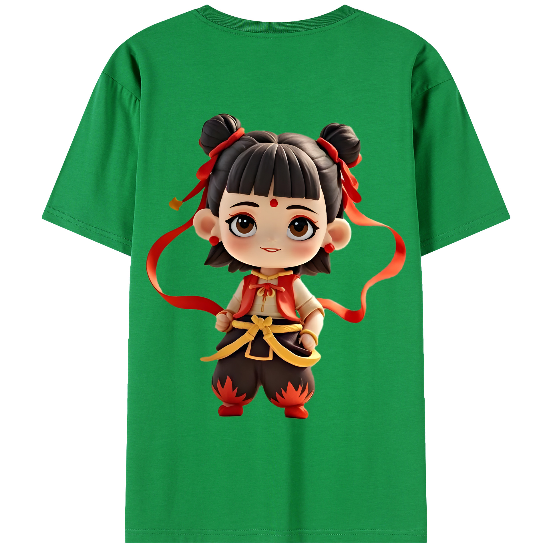 （画像用） Ne Zha 2 ナタ 魔童の大暴れ レディース半袖Tシャツ(バックプリント)