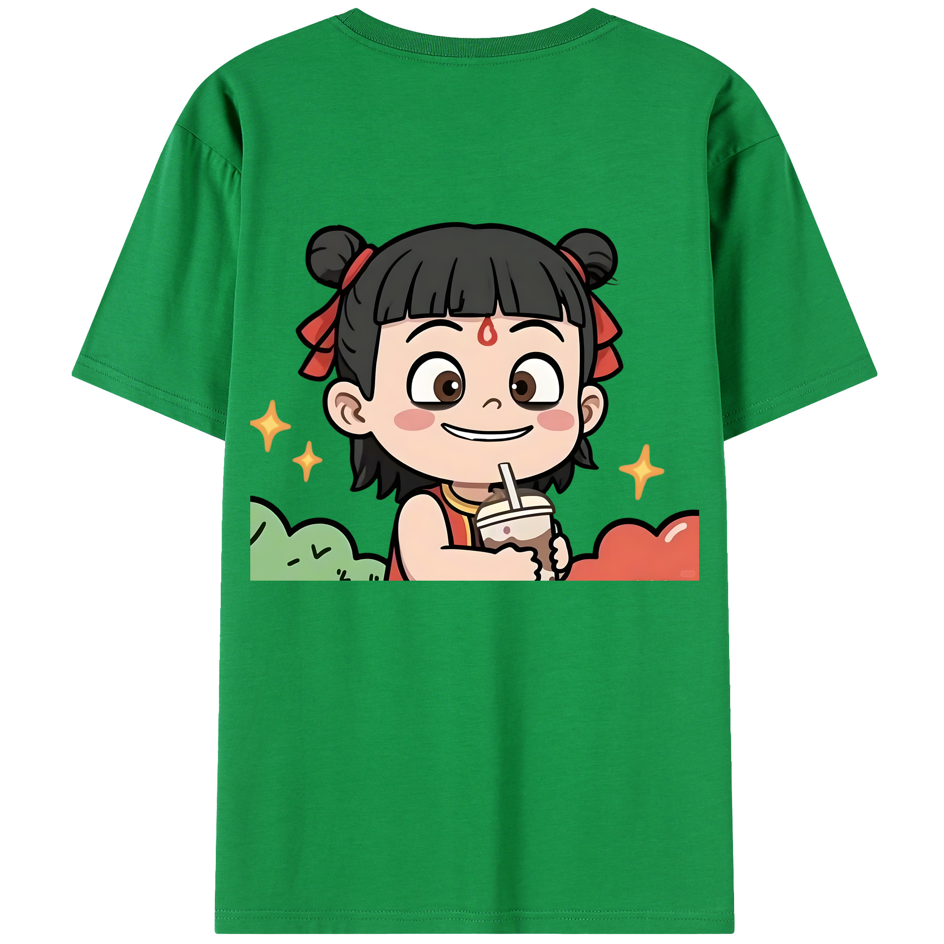 （画像用） Ne Zha 2 ナタ 魔童の大暴れ レディース半袖Tシャツ(バックプリント)