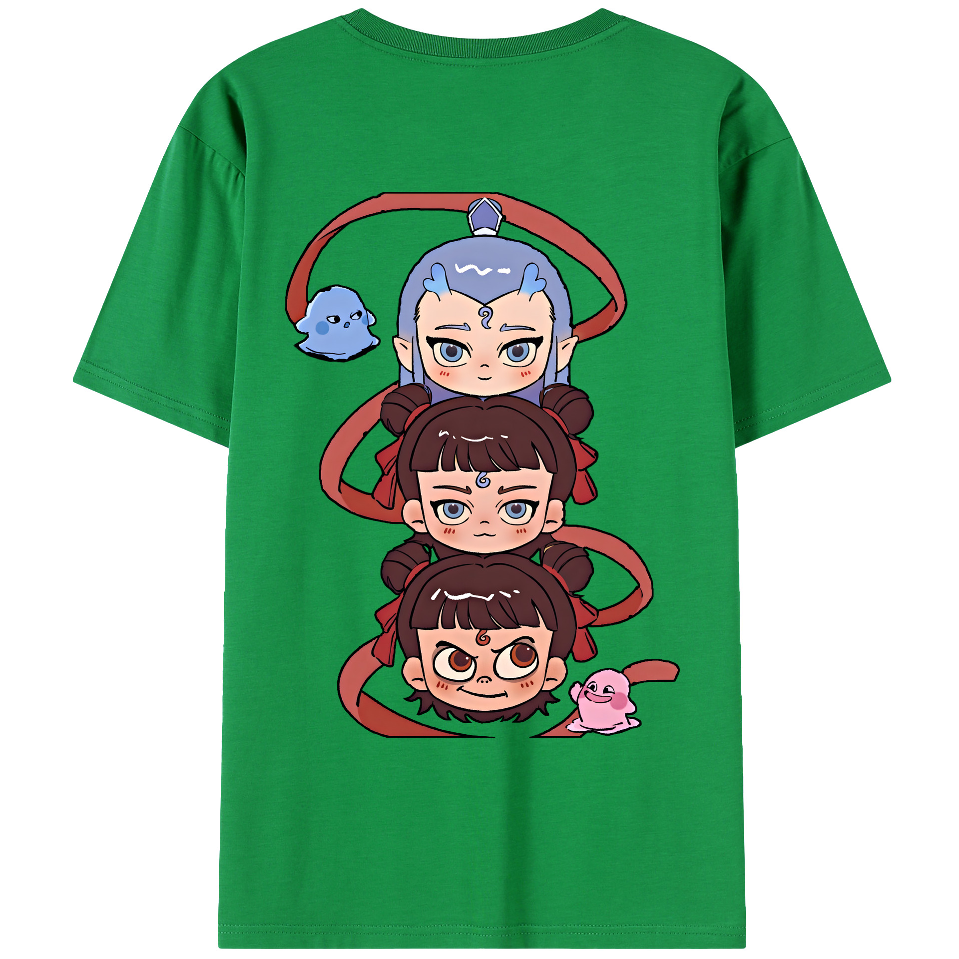 （画像用） Ne Zha 2 ナタ 魔童の大暴れ レディース半袖Tシャツ(バックプリント)