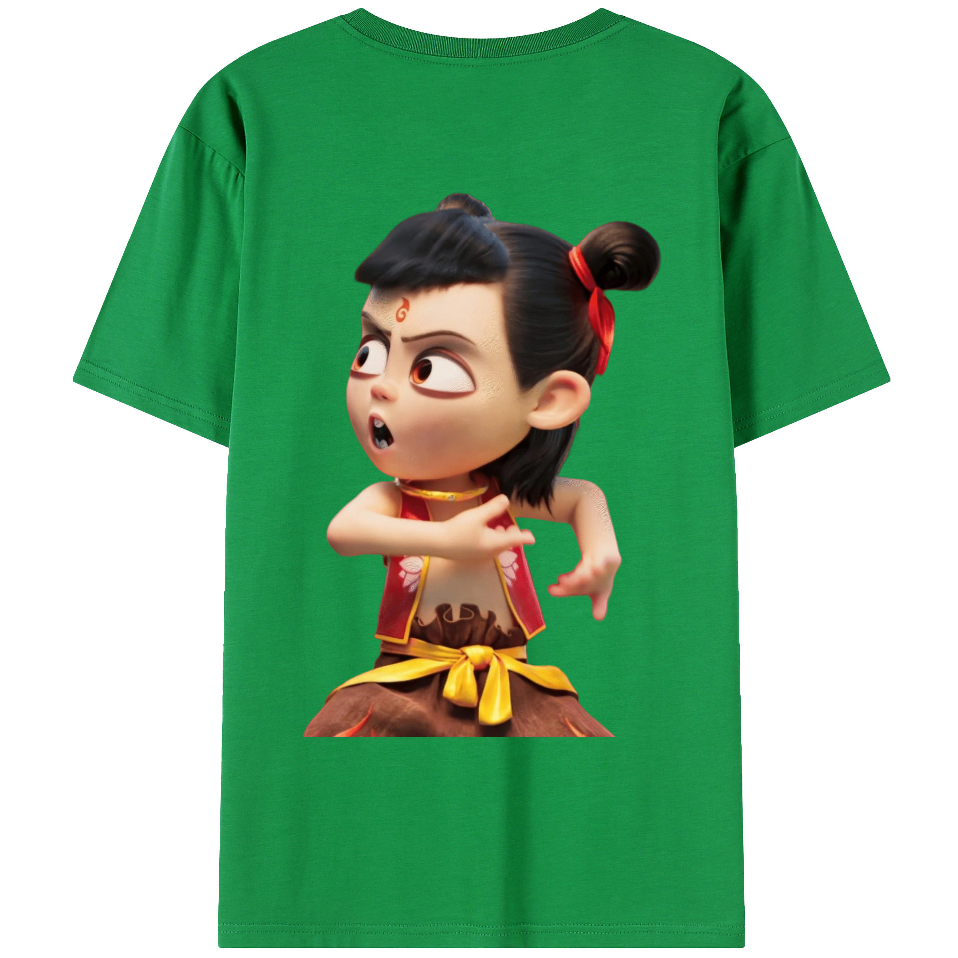 （画像用） Ne Zha 2 ナタ 魔童の大暴れ レディース半袖Tシャツ(バックプリント)