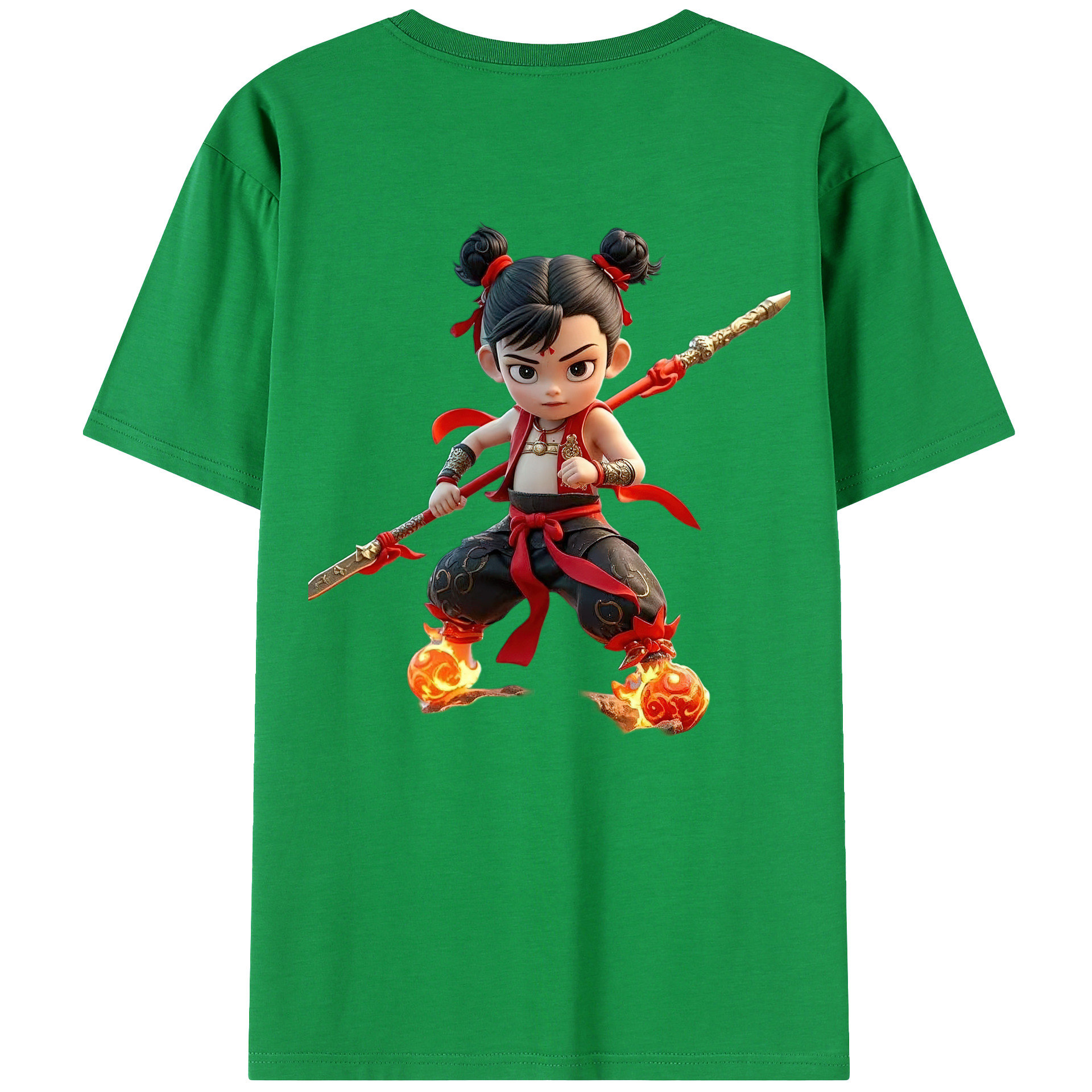 （画像用） Ne Zha 2 ナタ 魔童の大暴れ レディース半袖Tシャツ(バックプリント)