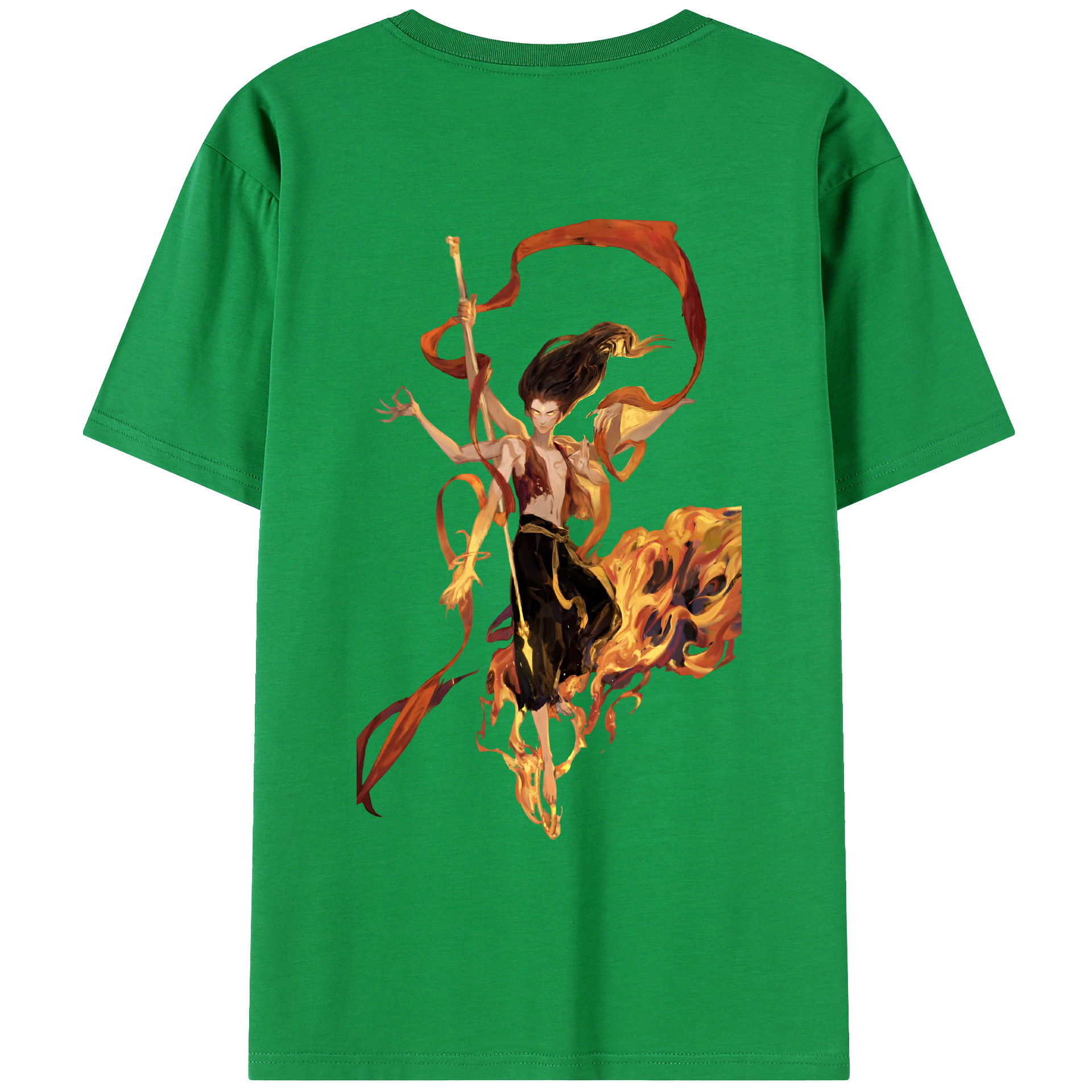 （画像用） Ne Zha 2 ナタ 魔童の大暴れ レディース半袖Tシャツ(バックプリント)