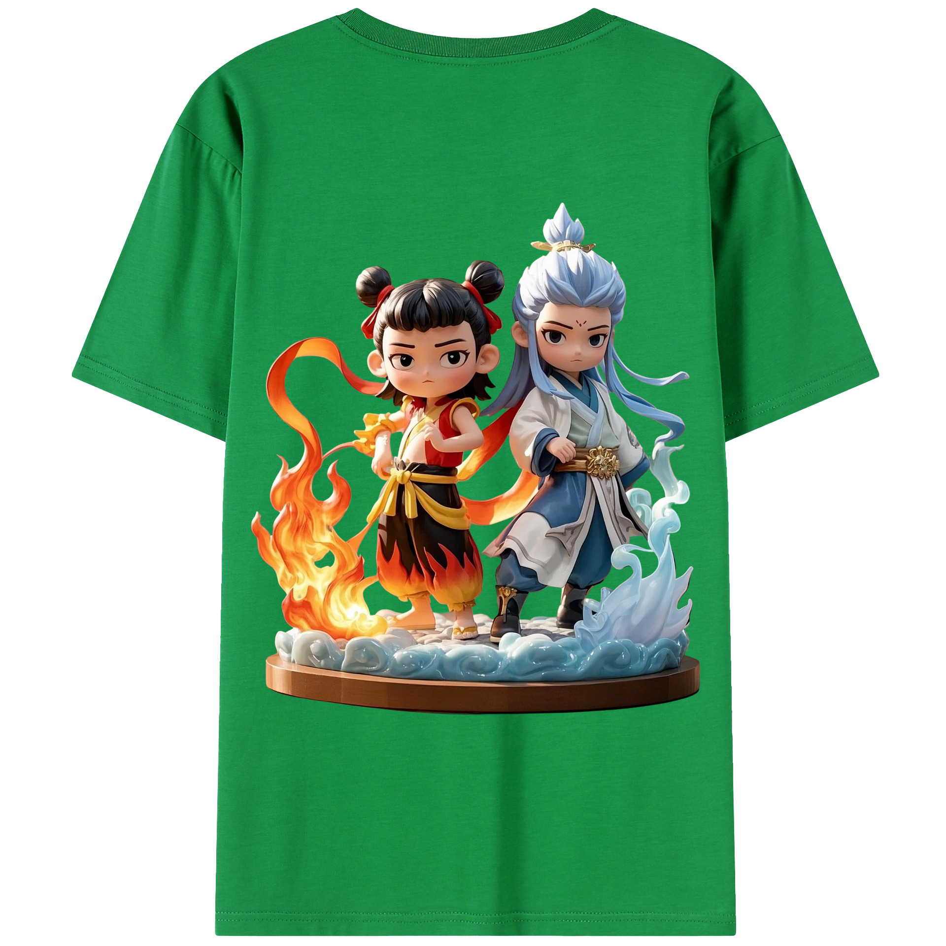 （画像用） Ne Zha 2 ナタ 魔童の大暴れ レディース半袖Tシャツ(バックプリント)