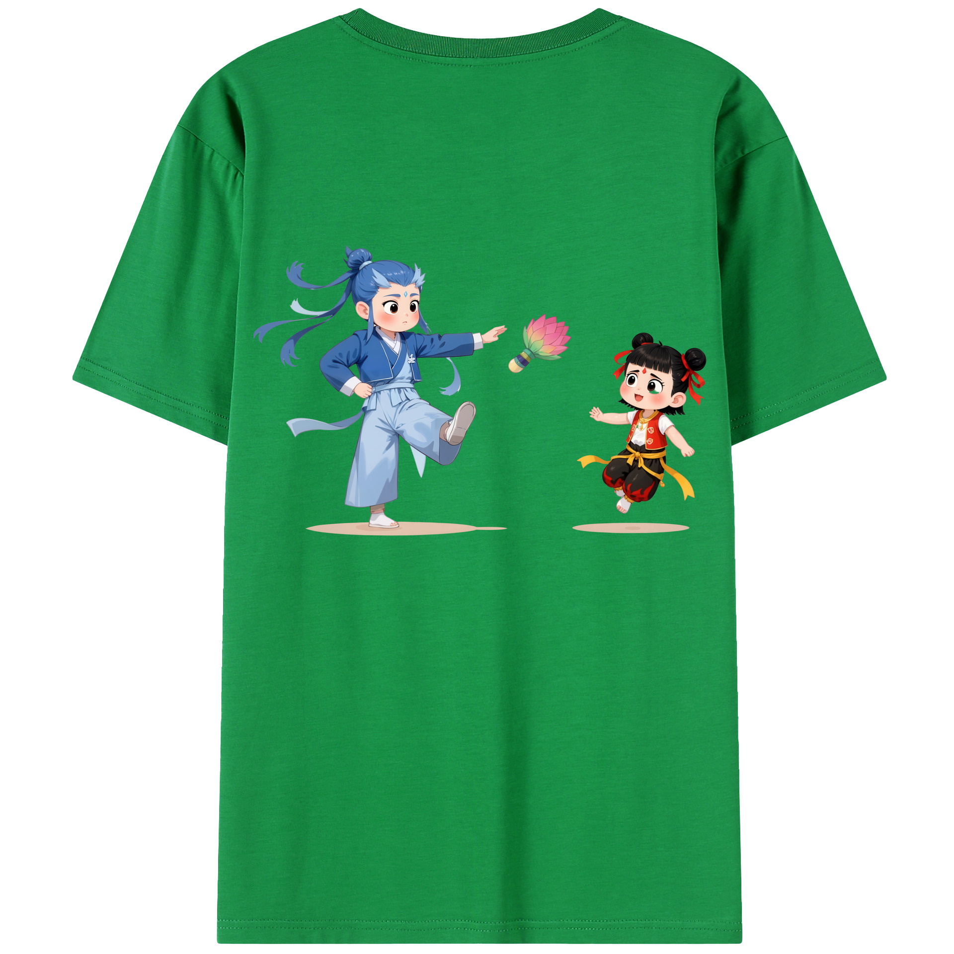 （画像用） Ne Zha 2 ナタ 魔童の大暴れ レディース半袖Tシャツ(バックプリント)