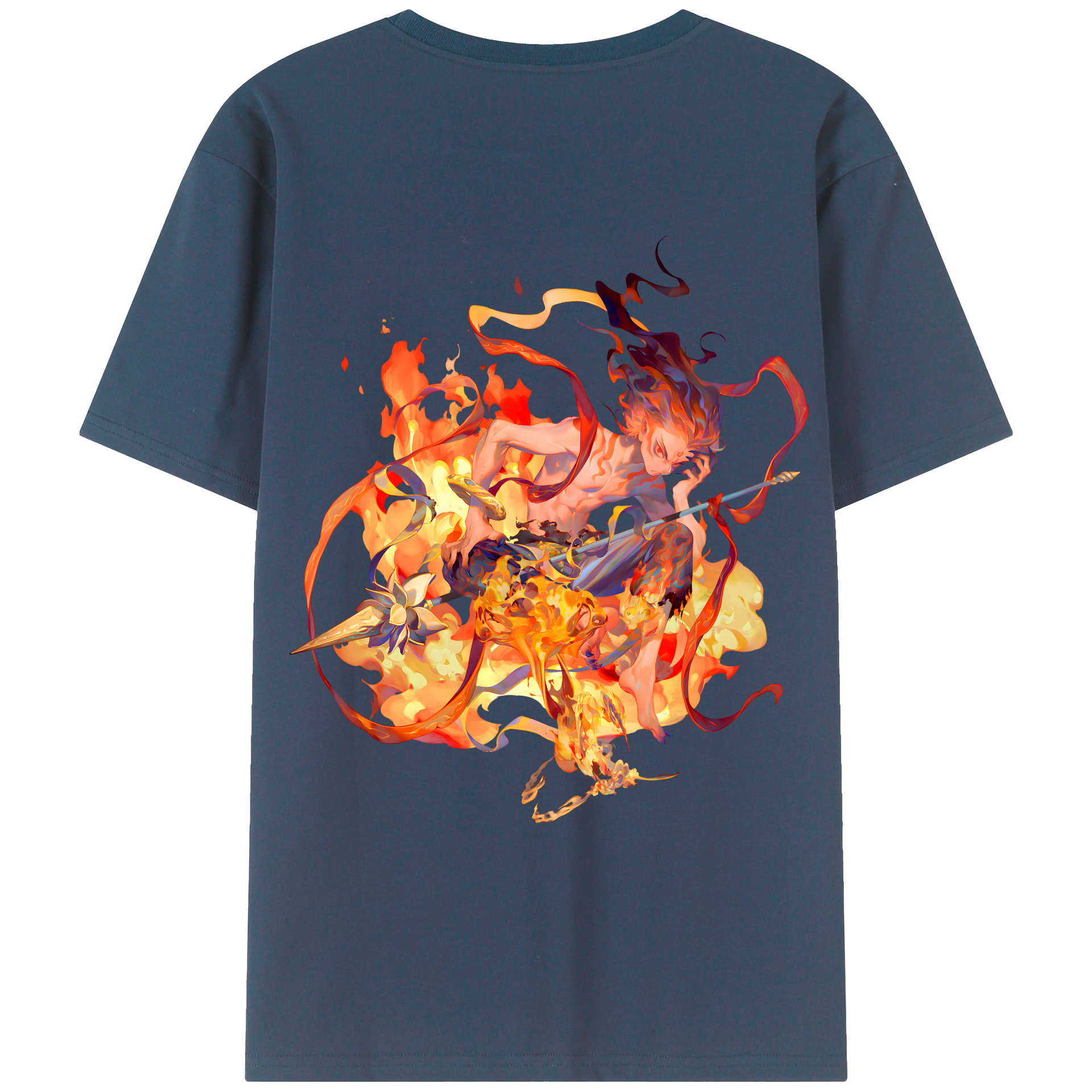 （画像用） Ne Zha 2 ナタ 魔童の大暴れ レディース半袖Tシャツ(バックプリント)