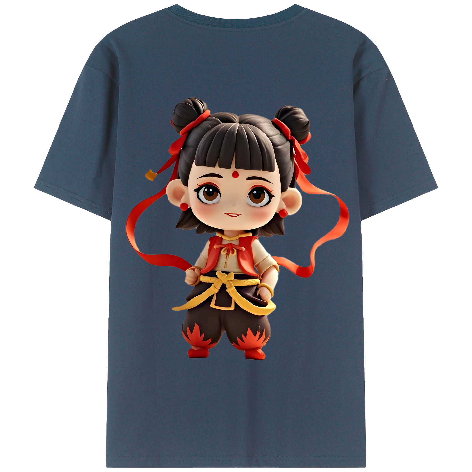 （画像用） Ne Zha 2 ナタ 魔童の大暴れ レディース半袖Tシャツ(バックプリント)
