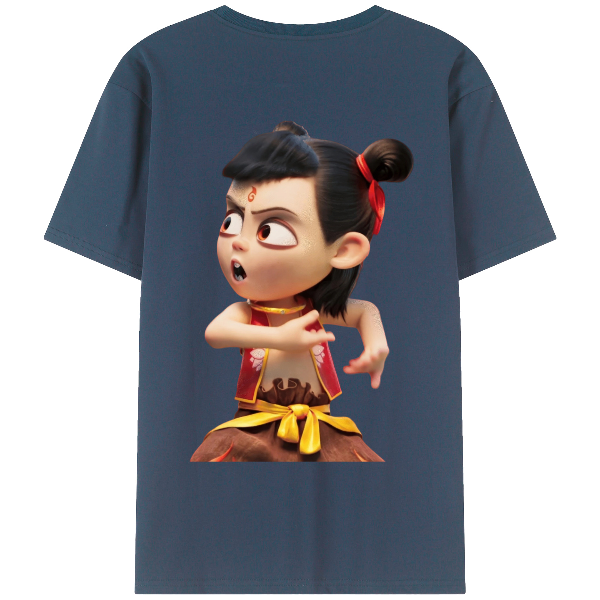 （画像用） Ne Zha 2 ナタ 魔童の大暴れ レディース半袖Tシャツ(バックプリント)