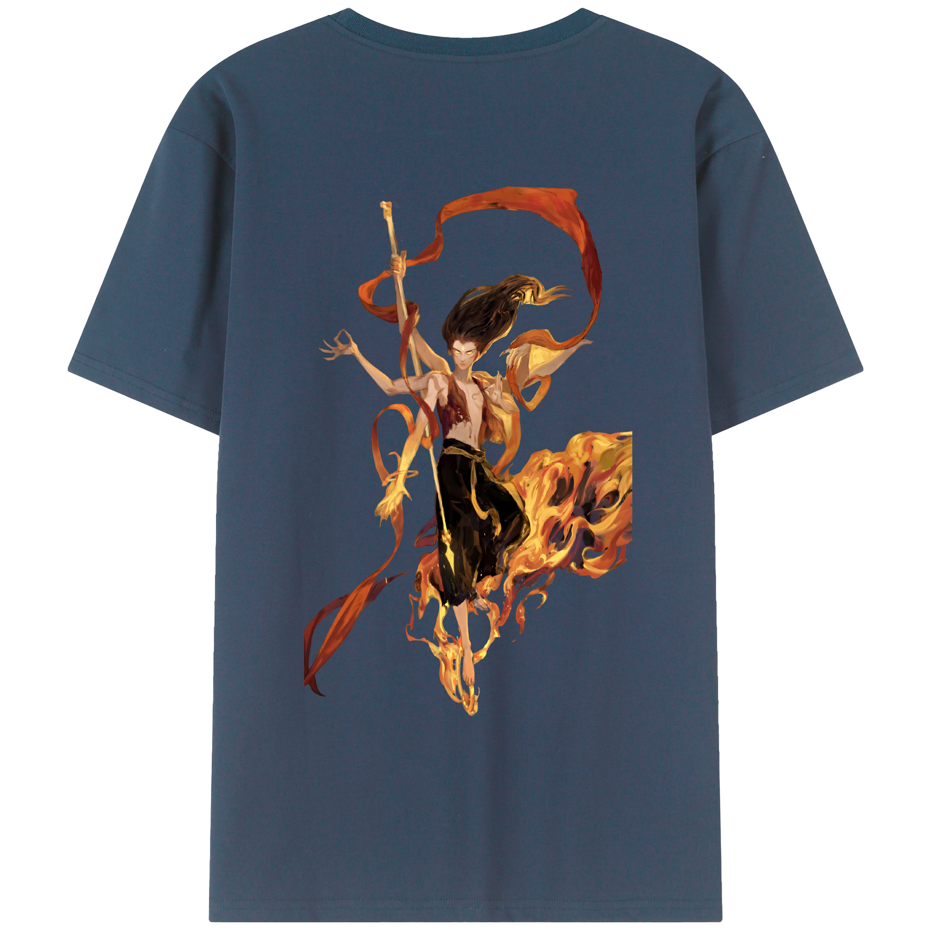 （画像用） Ne Zha 2 ナタ 魔童の大暴れ レディース半袖Tシャツ(バックプリント)