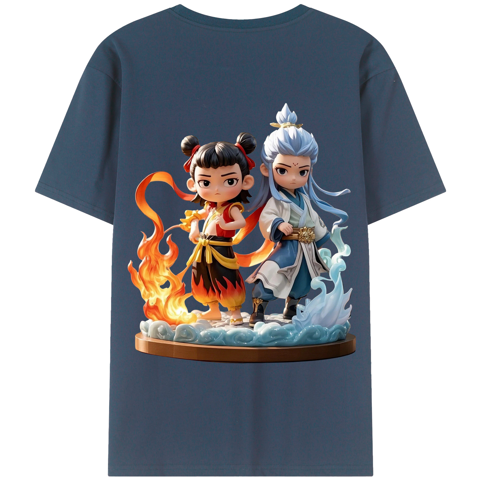 （画像用） Ne Zha 2 ナタ 魔童の大暴れ レディース半袖Tシャツ(バックプリント)