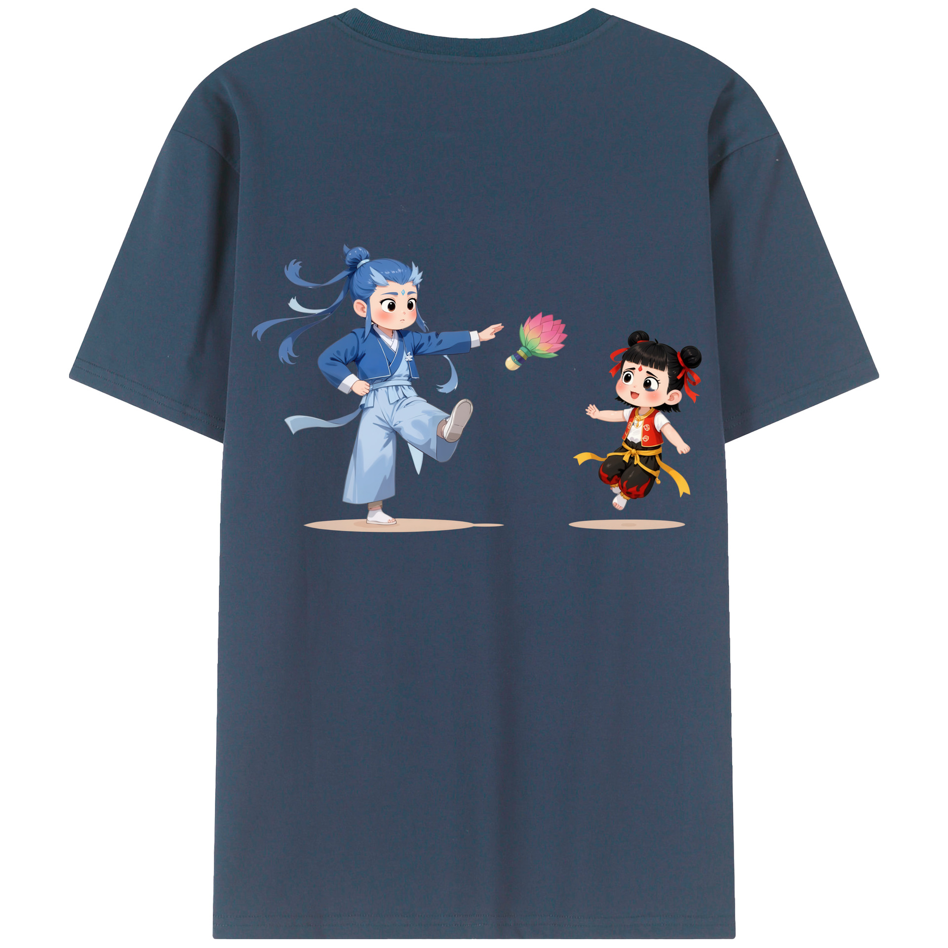 （画像用） Ne Zha 2 ナタ 魔童の大暴れ レディース半袖Tシャツ(バックプリント)