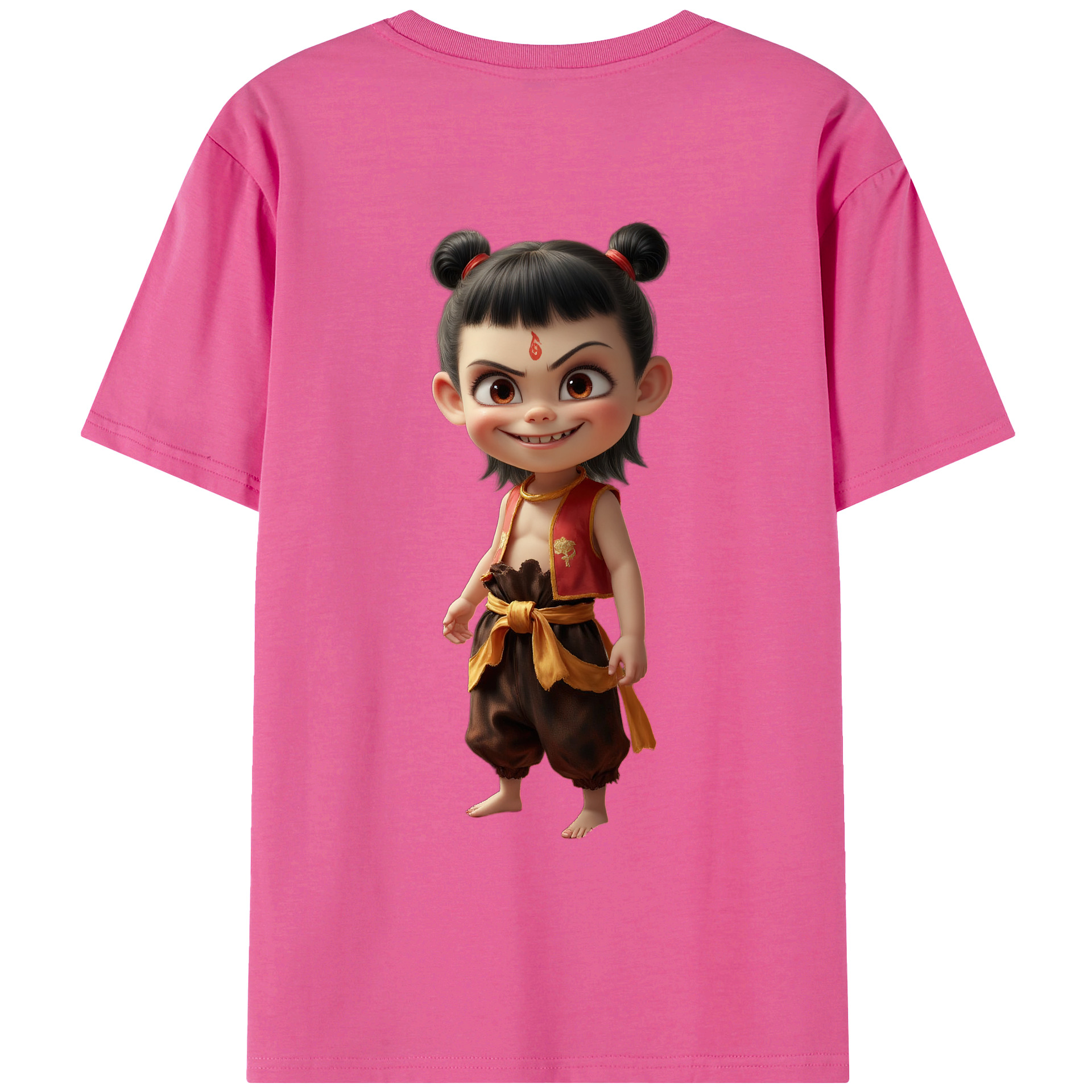 （画像用） Ne Zha 2 ナタ 魔童の大暴れ レディース半袖Tシャツ(バックプリント)