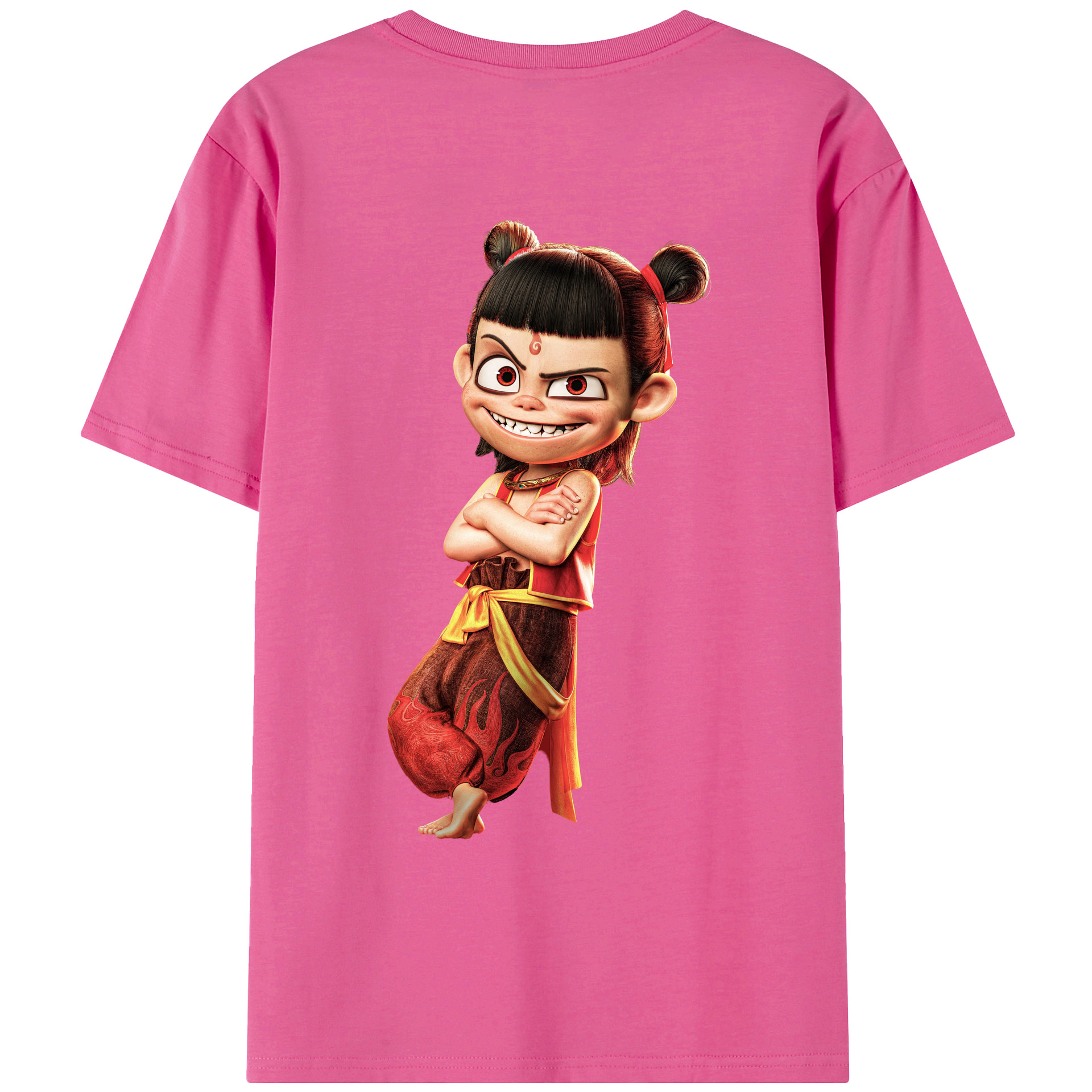 （画像用） Ne Zha 2 ナタ 魔童の大暴れ レディース半袖Tシャツ(バックプリント)