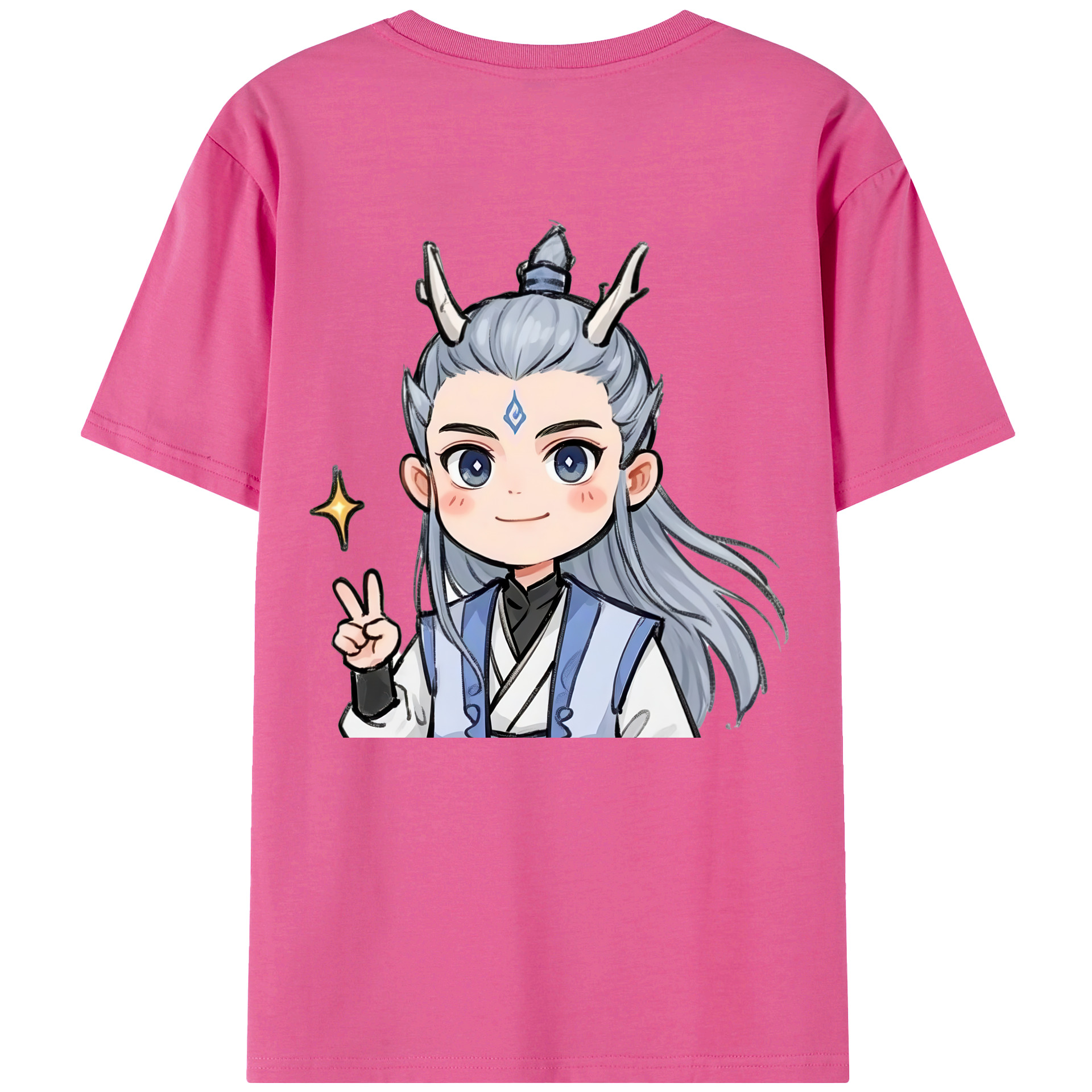 （画像用） Ne Zha 2 ナタ 魔童の大暴れ レディース半袖Tシャツ(バックプリント)