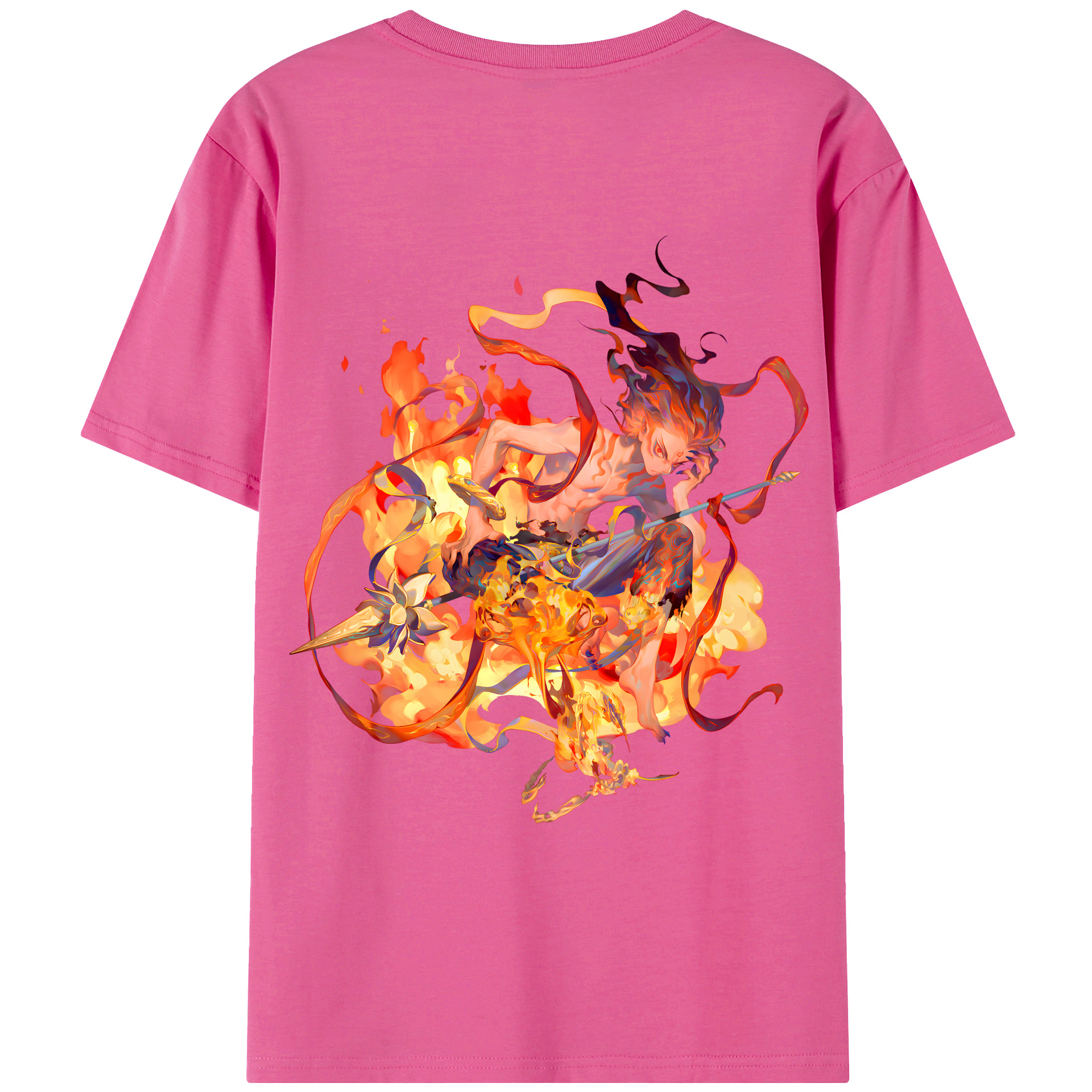 （画像用） Ne Zha 2 ナタ 魔童の大暴れ レディース半袖Tシャツ(バックプリント)