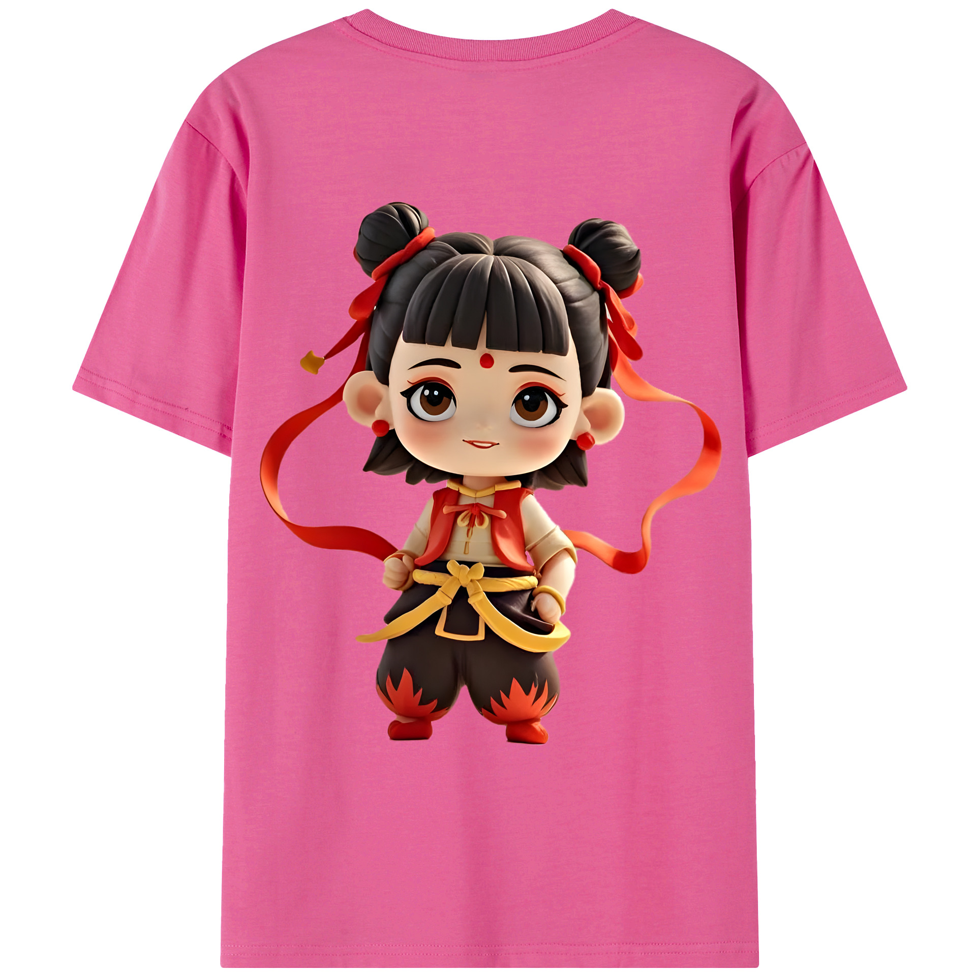 （画像用） Ne Zha 2 ナタ 魔童の大暴れ レディース半袖Tシャツ(バックプリント)