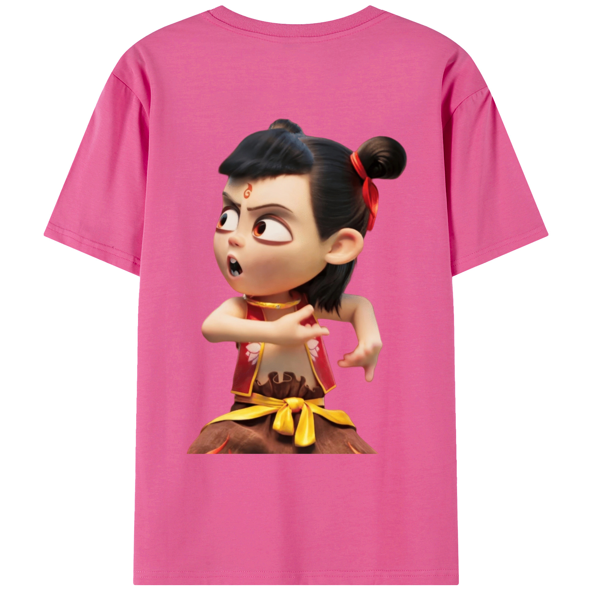（画像用） Ne Zha 2 ナタ 魔童の大暴れ レディース半袖Tシャツ(バックプリント)