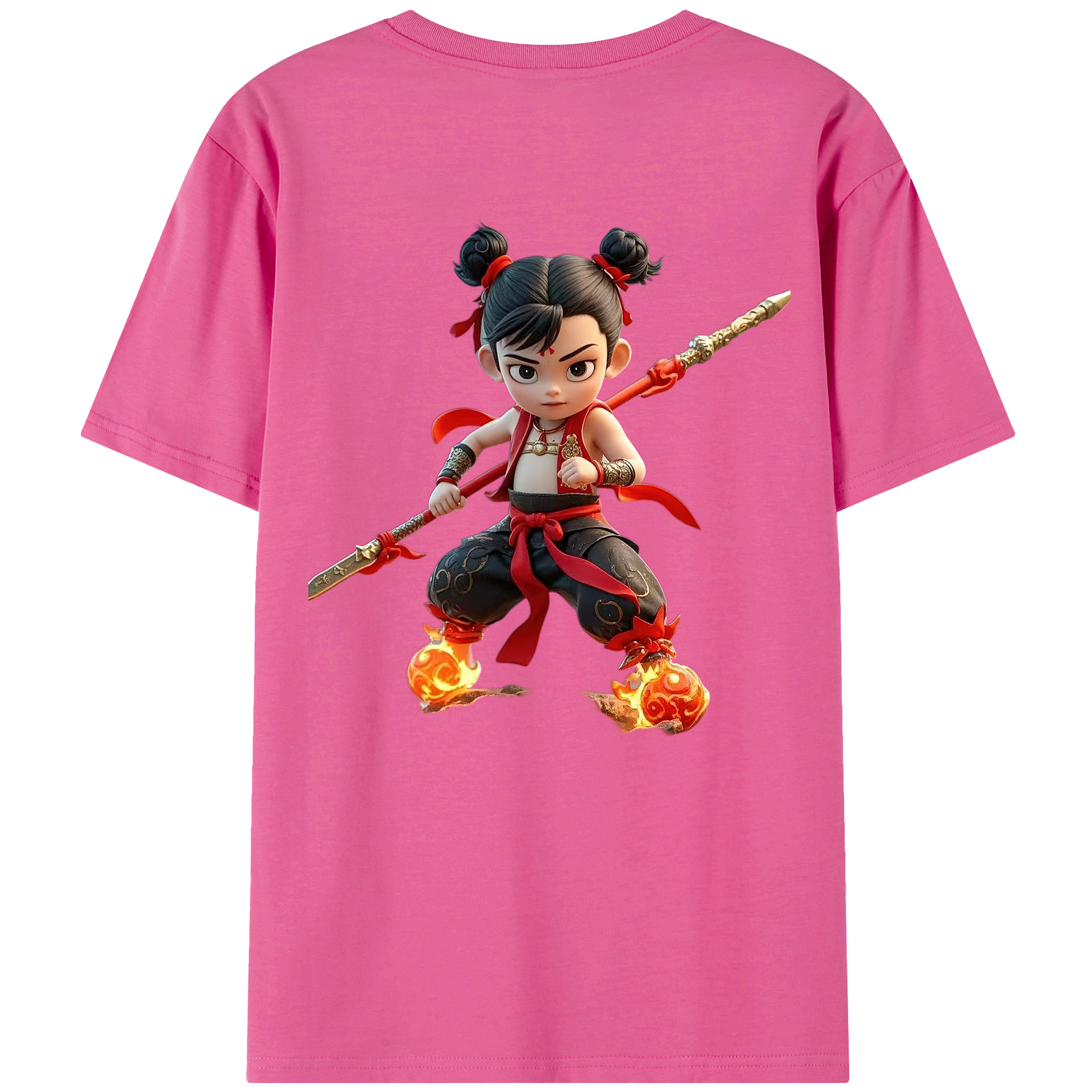 （画像用） Ne Zha 2 ナタ 魔童の大暴れ レディース半袖Tシャツ(バックプリント)