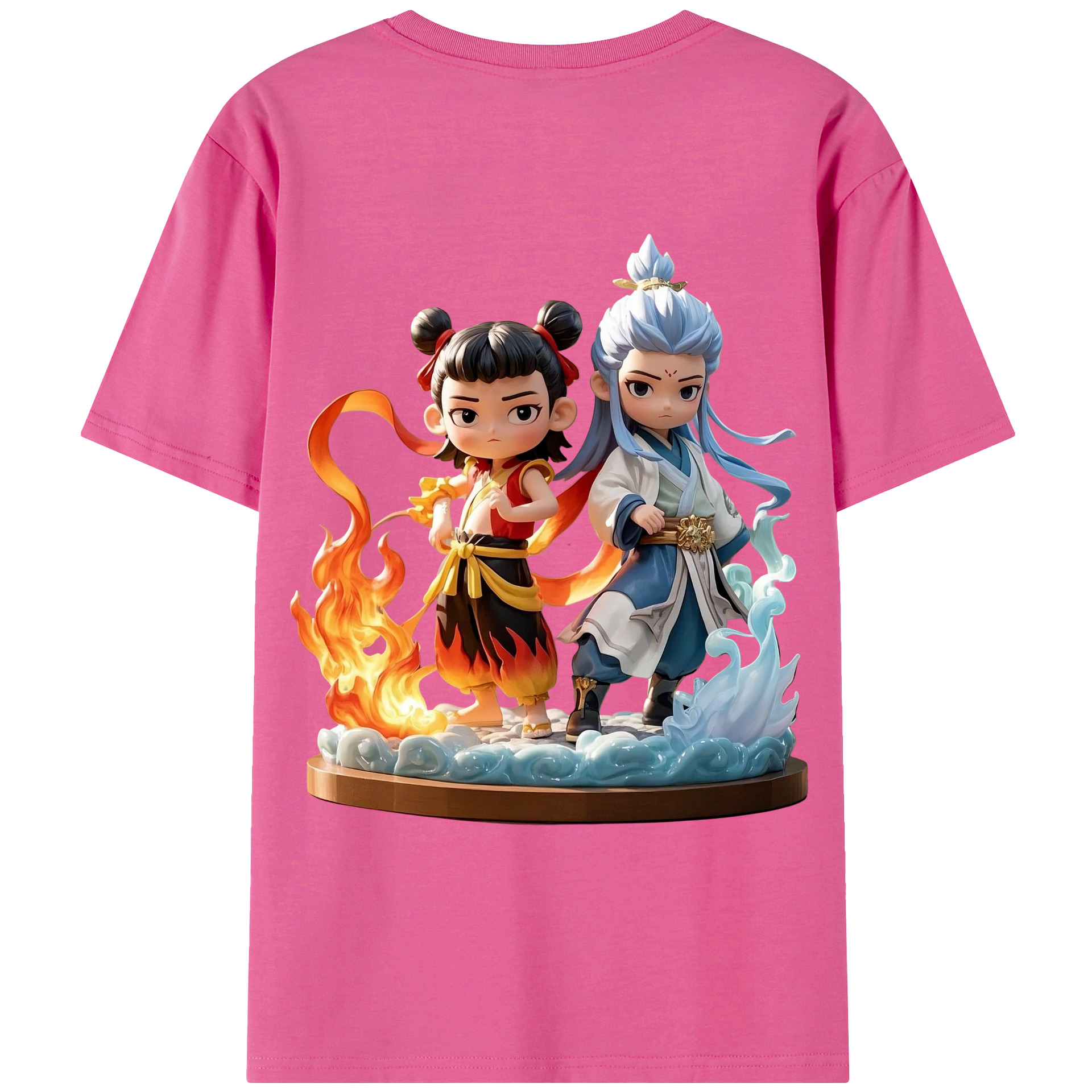 （画像用） Ne Zha 2 ナタ 魔童の大暴れ レディース半袖Tシャツ(バックプリント)