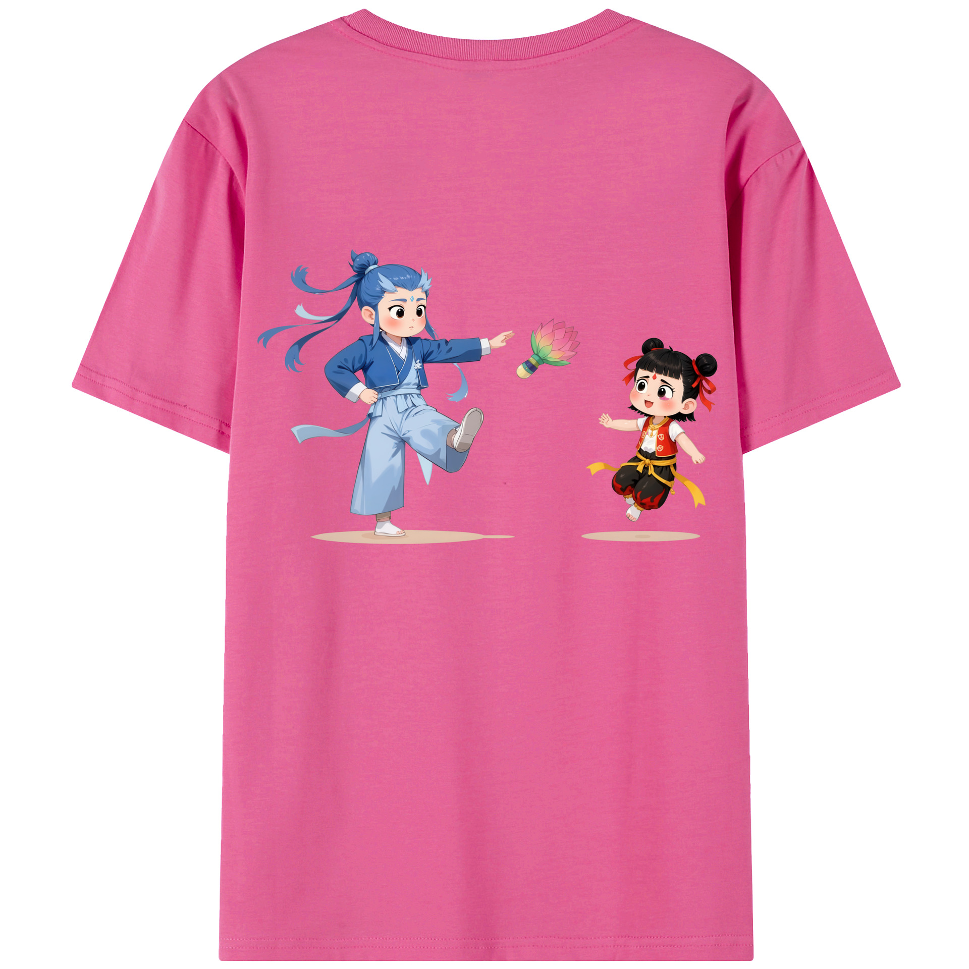 （画像用） Ne Zha 2 ナタ 魔童の大暴れ レディース半袖Tシャツ(バックプリント)