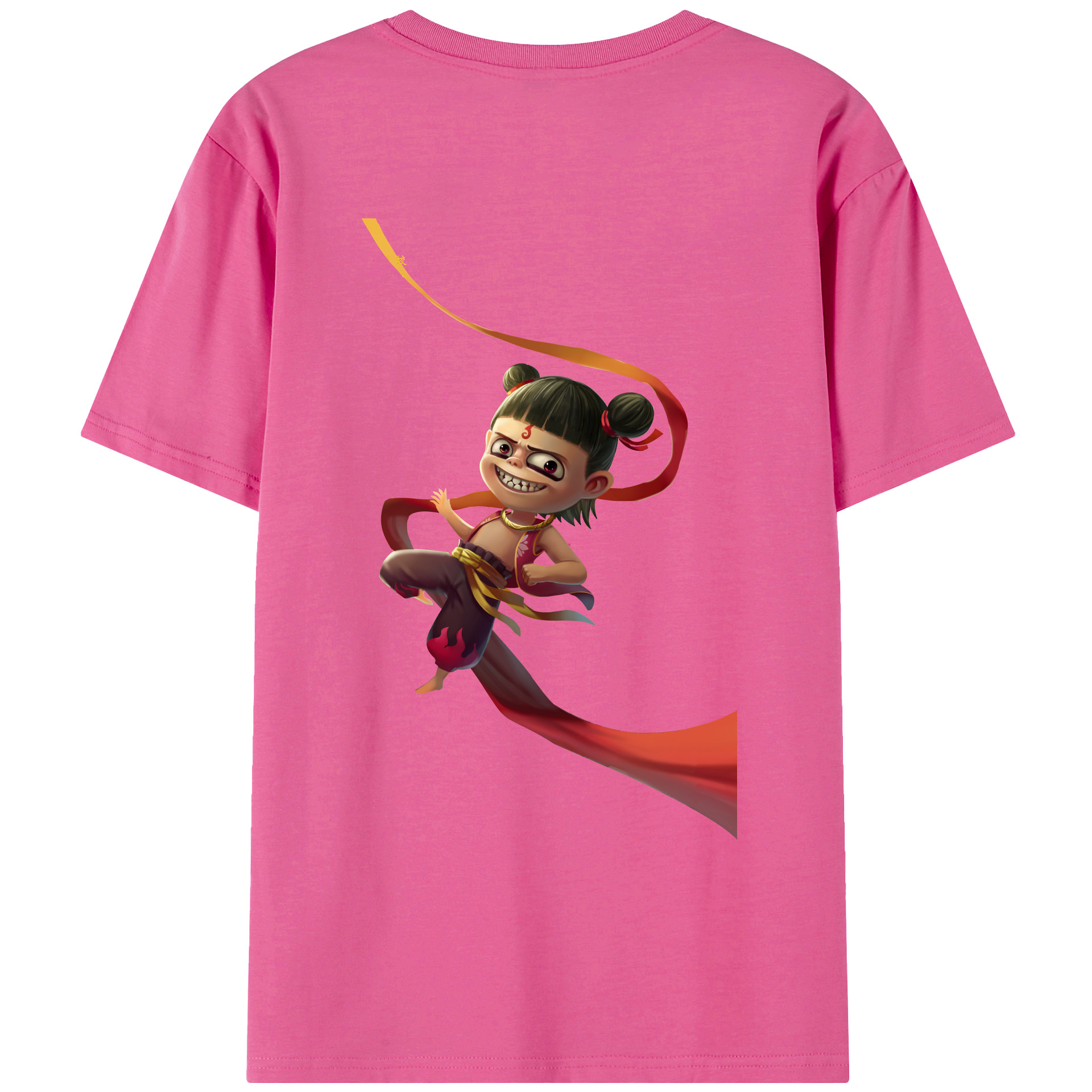（画像用） Ne Zha 2 ナタ 魔童の大暴れ レディース半袖Tシャツ(バックプリント)