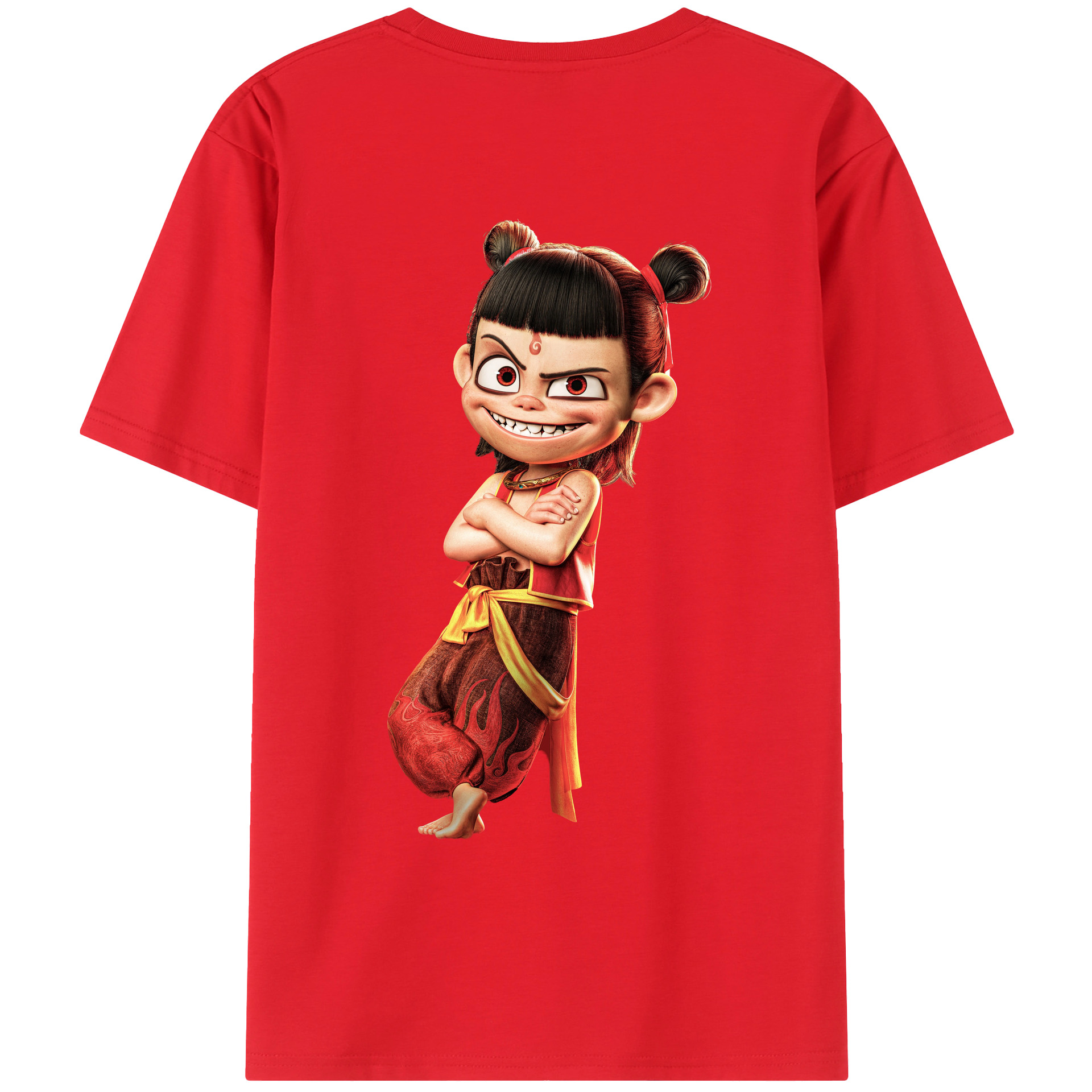 （画像用） Ne Zha 2 ナタ 魔童の大暴れ レディース半袖Tシャツ(バックプリント)