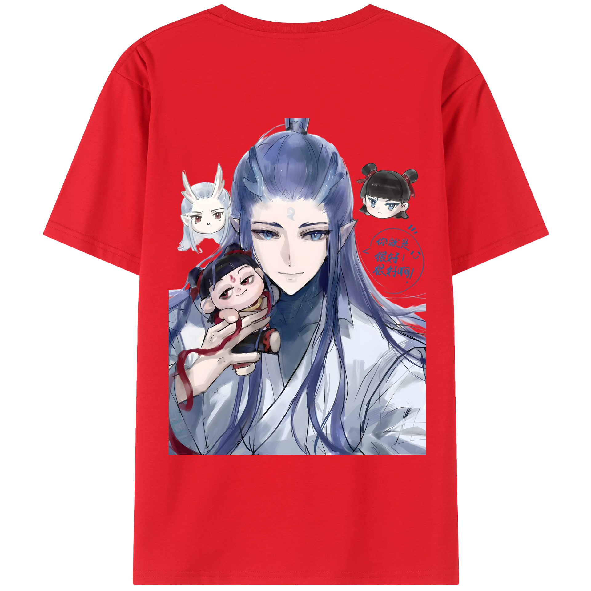 （画像用） Ne Zha 2 ナタ 魔童の大暴れ レディース半袖Tシャツ(バックプリント)