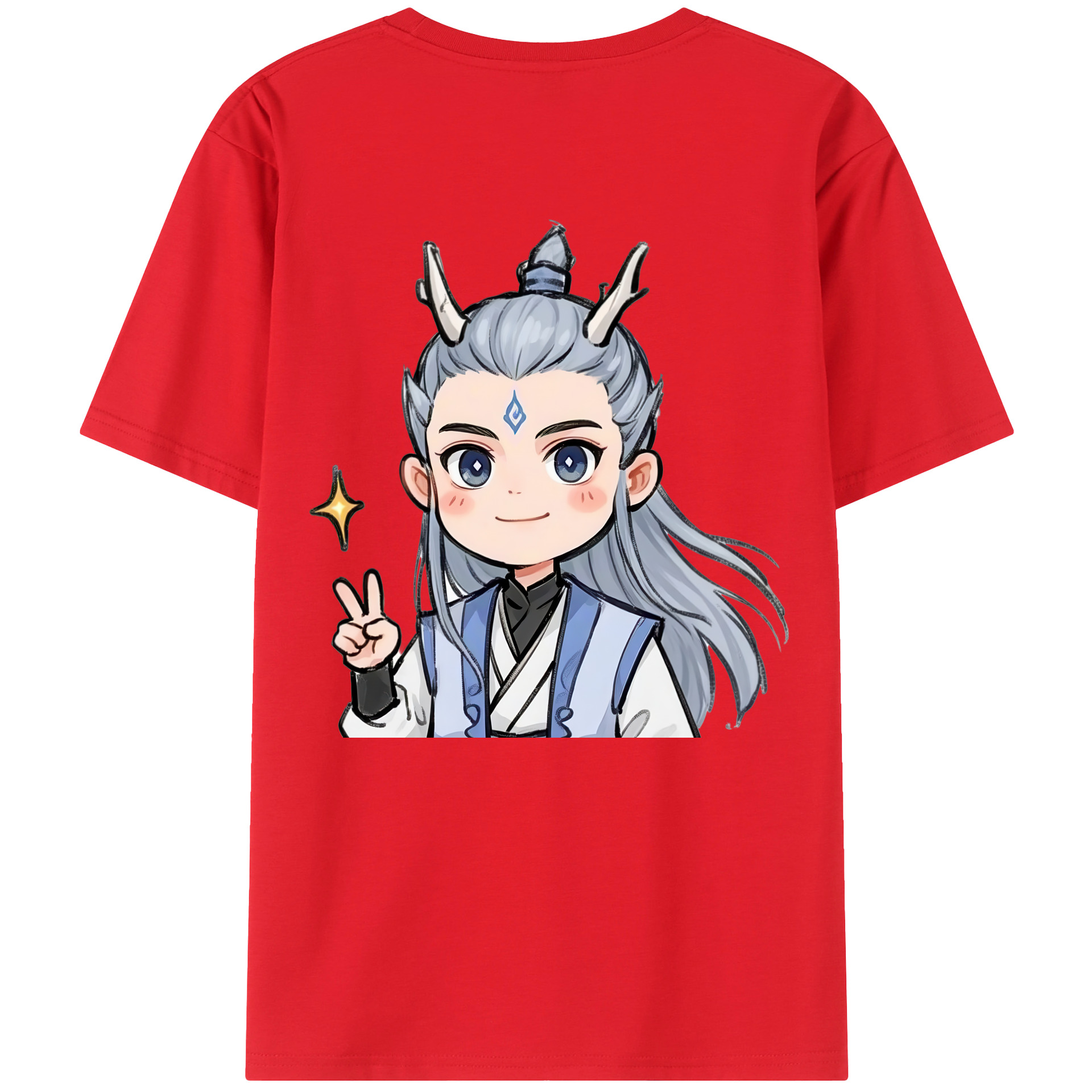 （画像用） Ne Zha 2 ナタ 魔童の大暴れ レディース半袖Tシャツ(バックプリント)