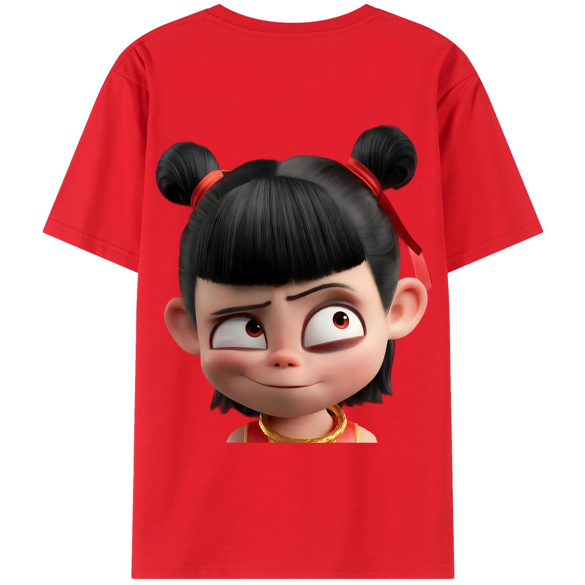 （画像用） Ne Zha 2 ナタ 魔童の大暴れ レディース半袖Tシャツ(バックプリント)