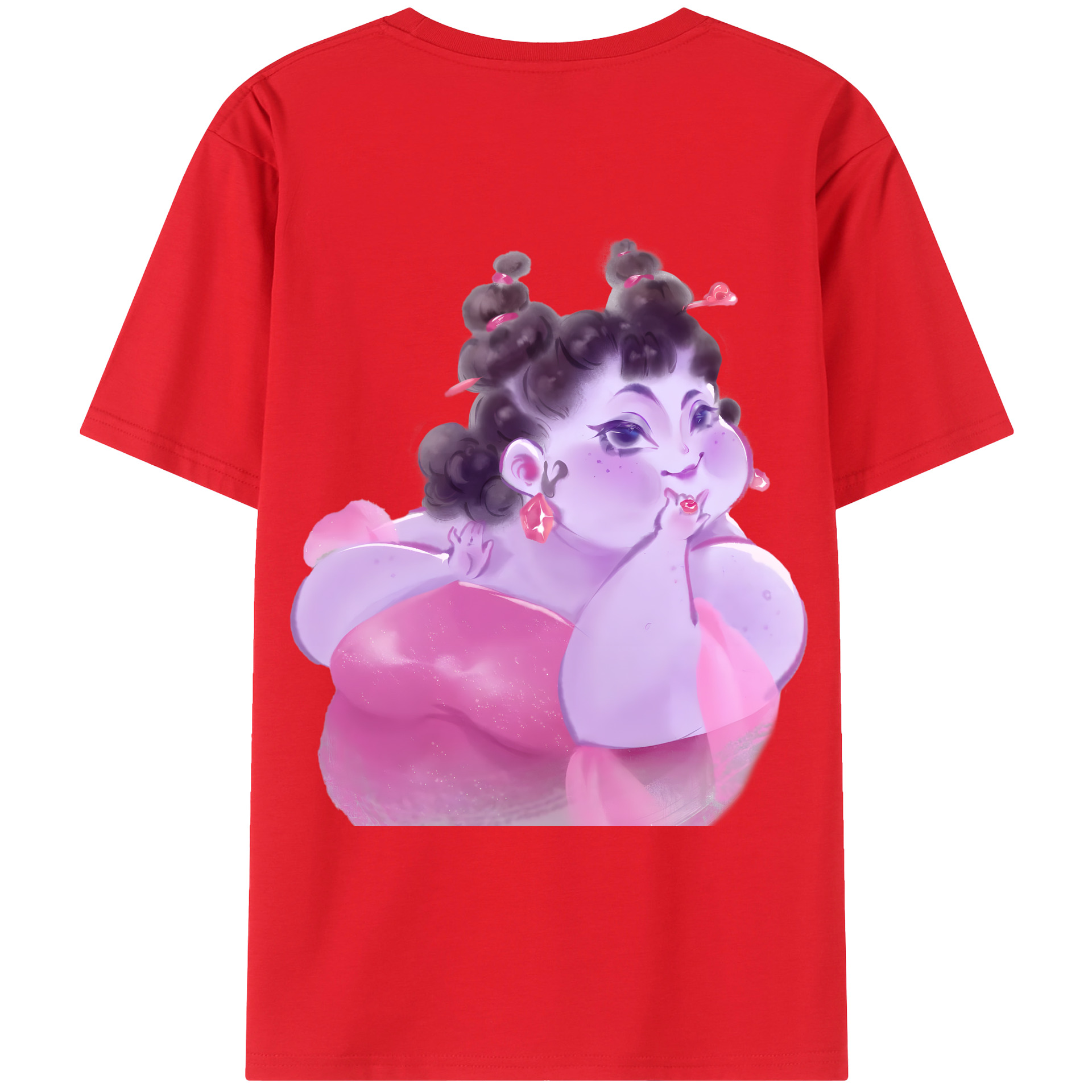 （画像用） Ne Zha 2 ナタ 魔童の大暴れ レディース半袖Tシャツ(バックプリント)