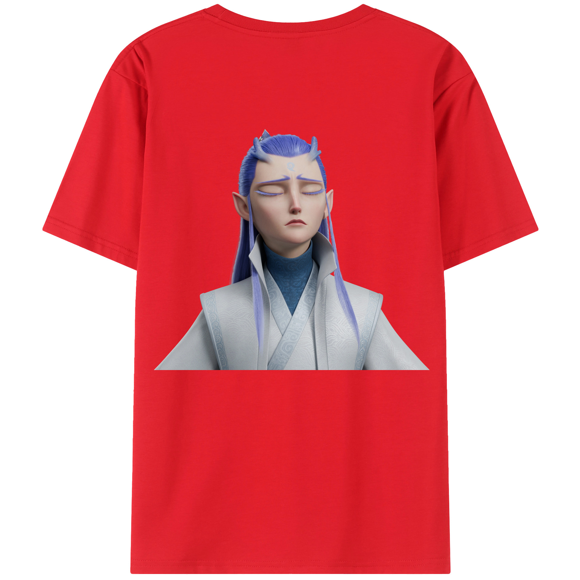 （画像用） Ne Zha 2 ナタ 魔童の大暴れ レディース半袖Tシャツ(バックプリント)