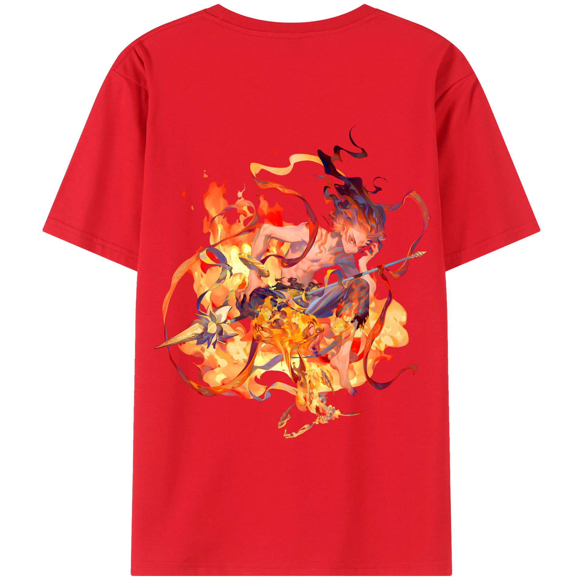 （画像用） Ne Zha 2 ナタ 魔童の大暴れ レディース半袖Tシャツ(バックプリント)
