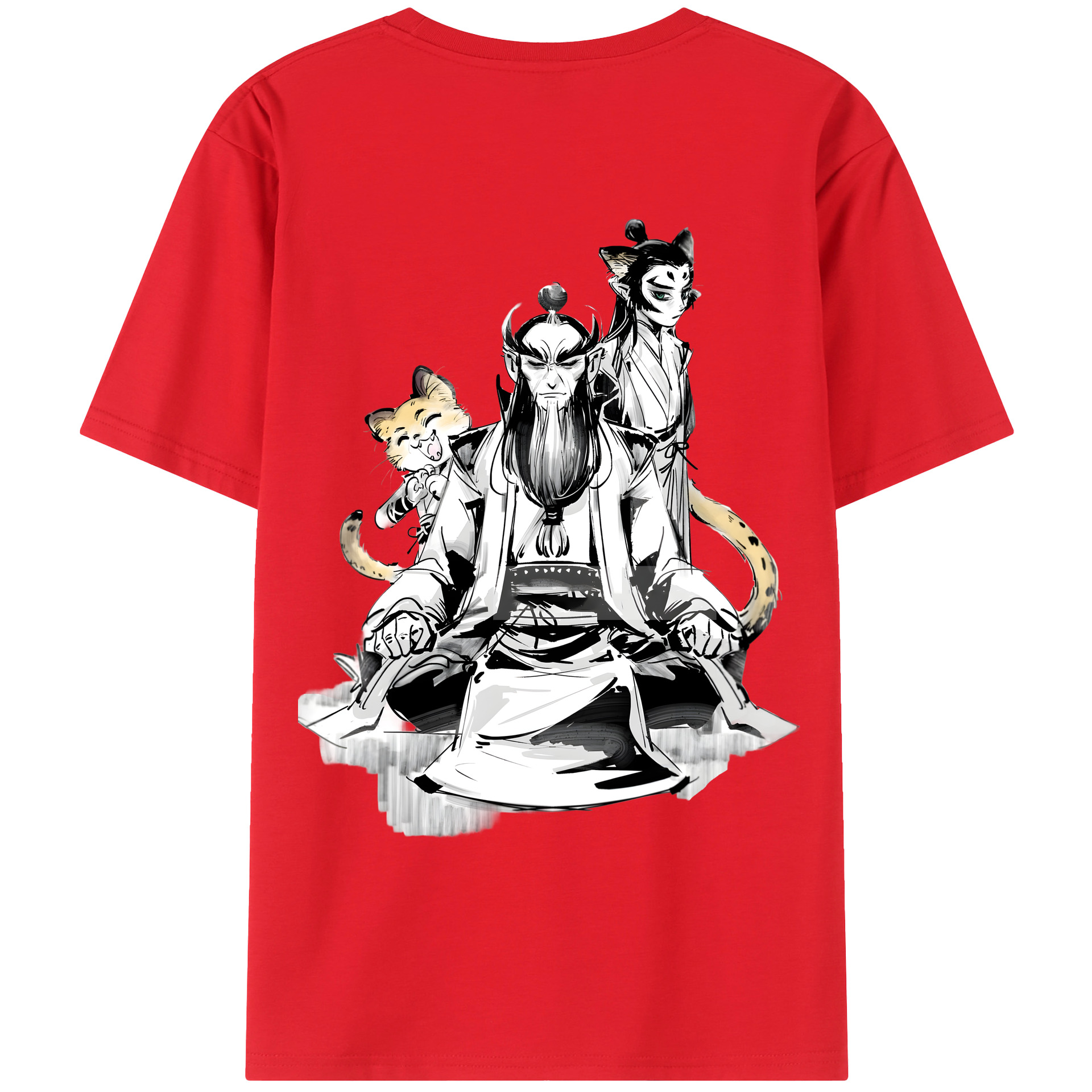 （画像用） Ne Zha 2 ナタ 魔童の大暴れ レディース半袖Tシャツ(バックプリント)