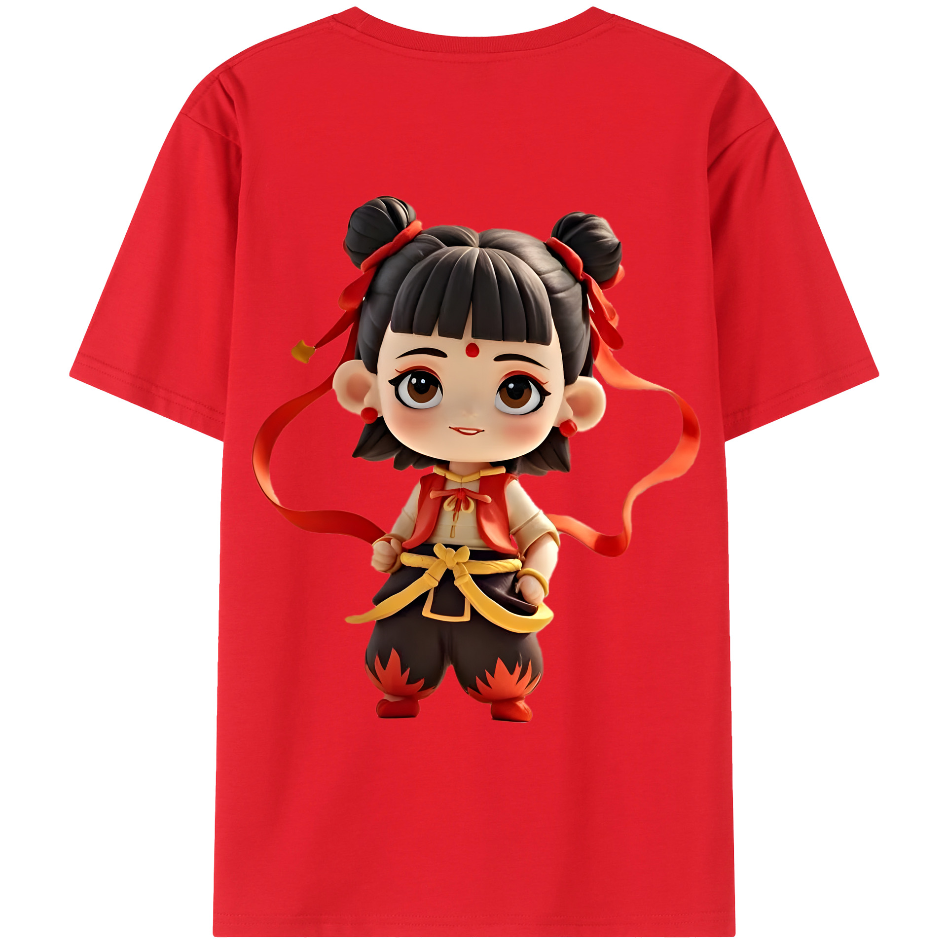（画像用） Ne Zha 2 ナタ 魔童の大暴れ レディース半袖Tシャツ(バックプリント)