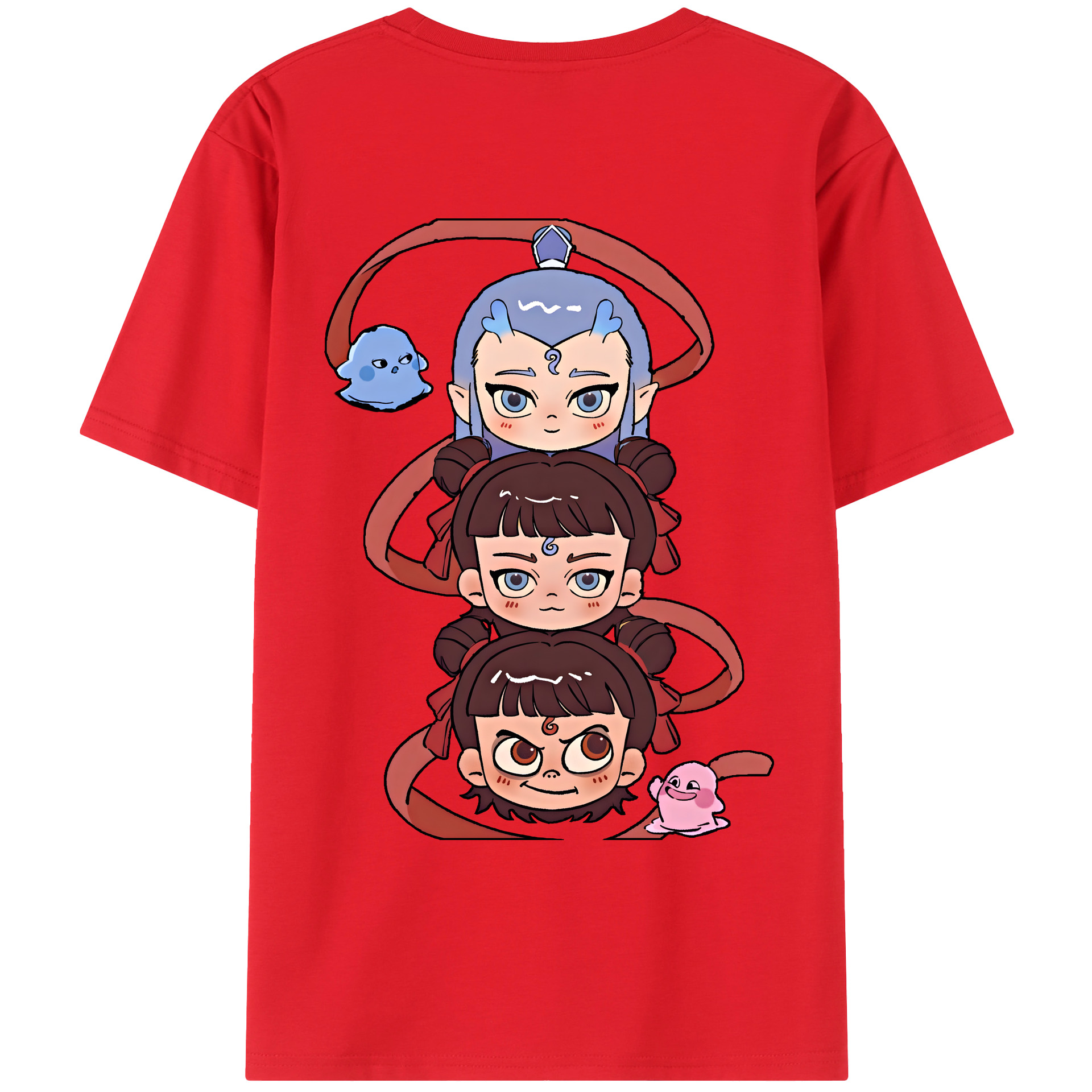 （画像用） Ne Zha 2 ナタ 魔童の大暴れ レディース半袖Tシャツ(バックプリント)