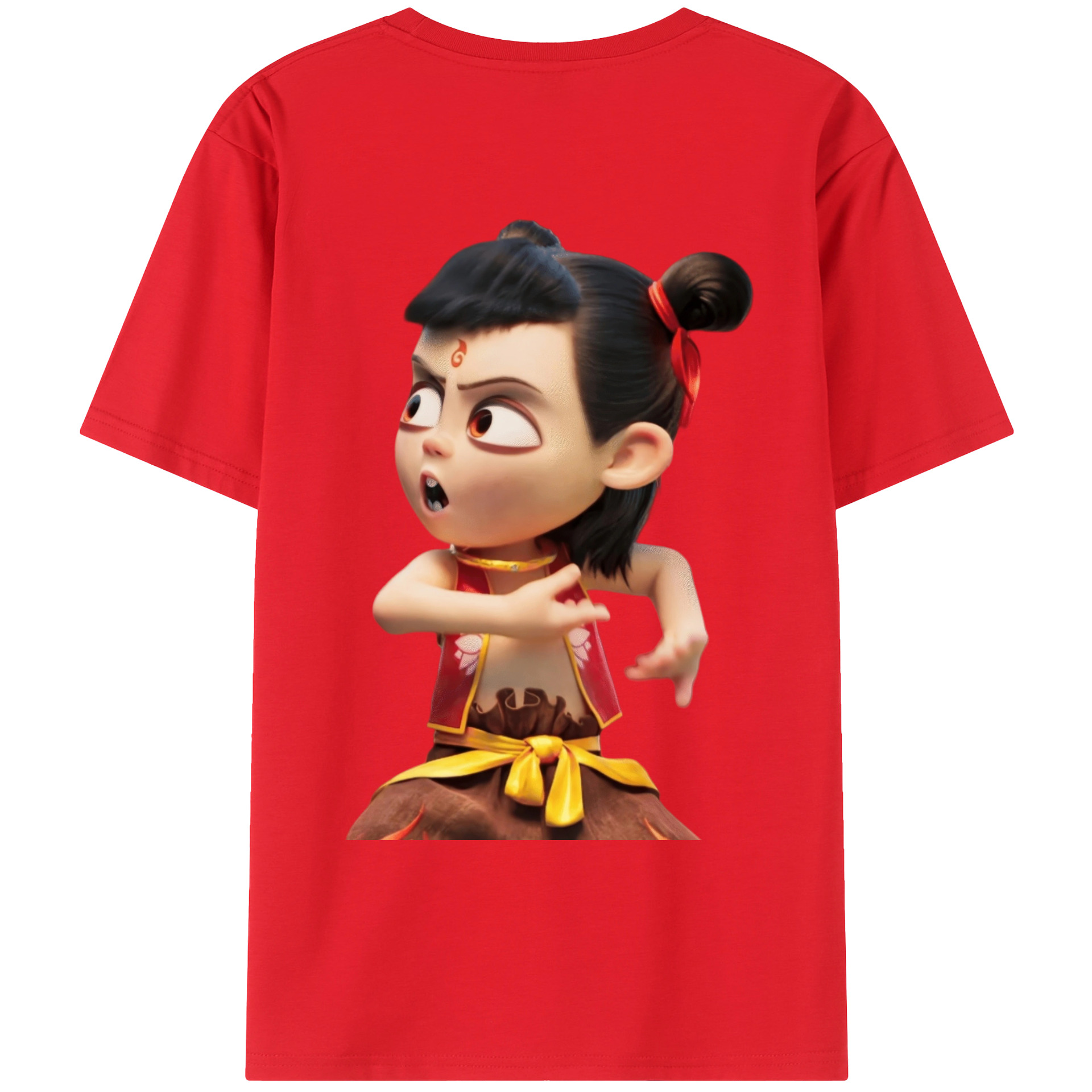 （画像用） Ne Zha 2 ナタ 魔童の大暴れ レディース半袖Tシャツ(バックプリント)