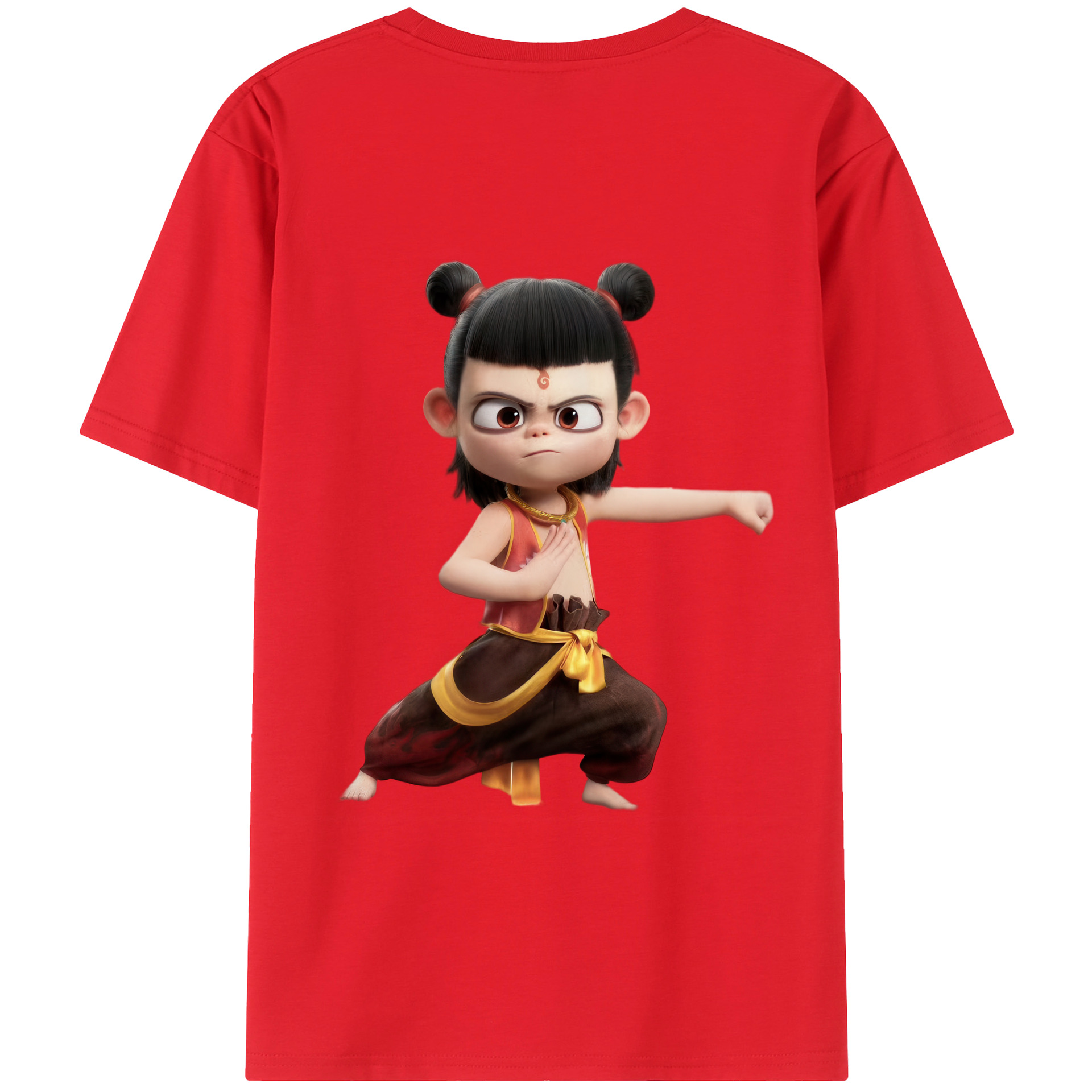 （画像用） Ne Zha 2 ナタ 魔童の大暴れ レディース半袖Tシャツ(バックプリント)