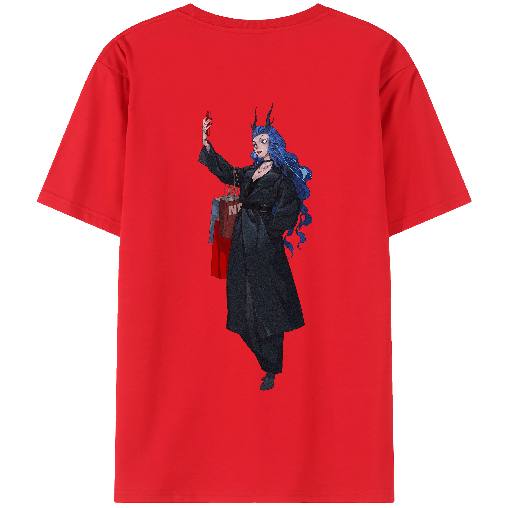 （画像用） Ne Zha 2 ナタ 魔童の大暴れ レディース半袖Tシャツ(バックプリント)