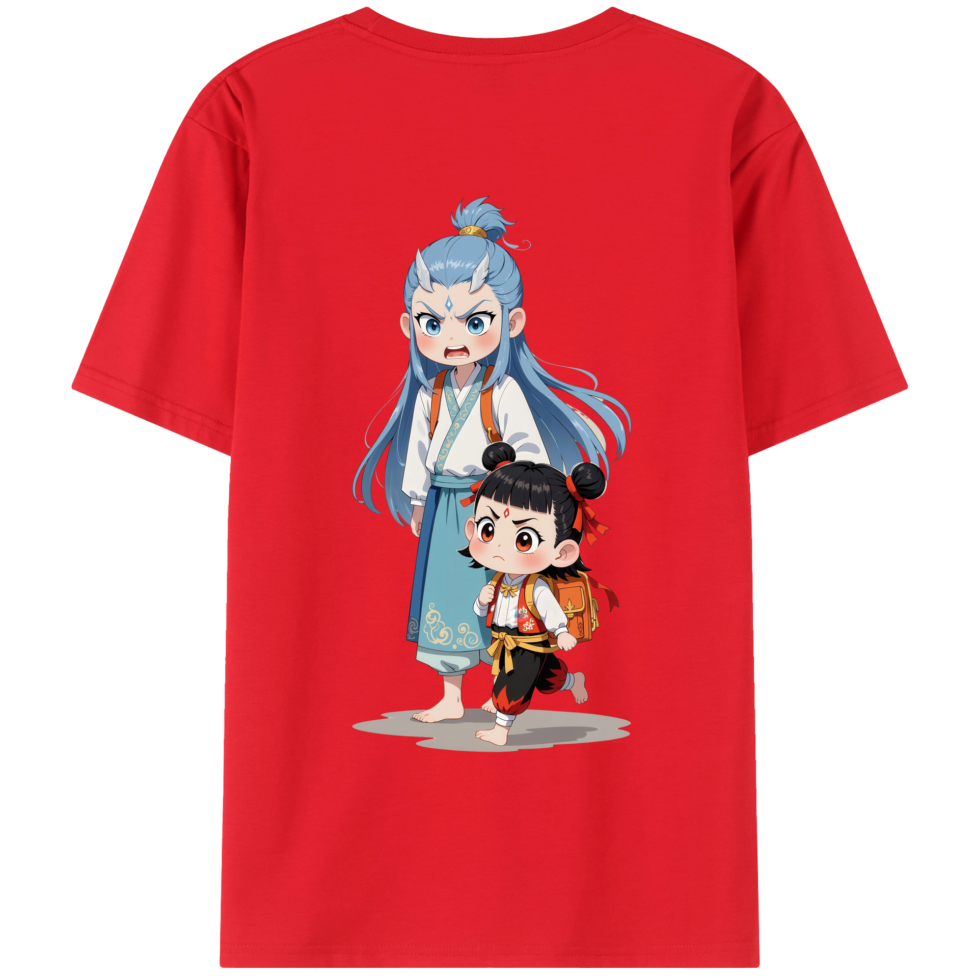 （画像用） Ne Zha 2 ナタ 魔童の大暴れ レディース半袖Tシャツ(バックプリント)