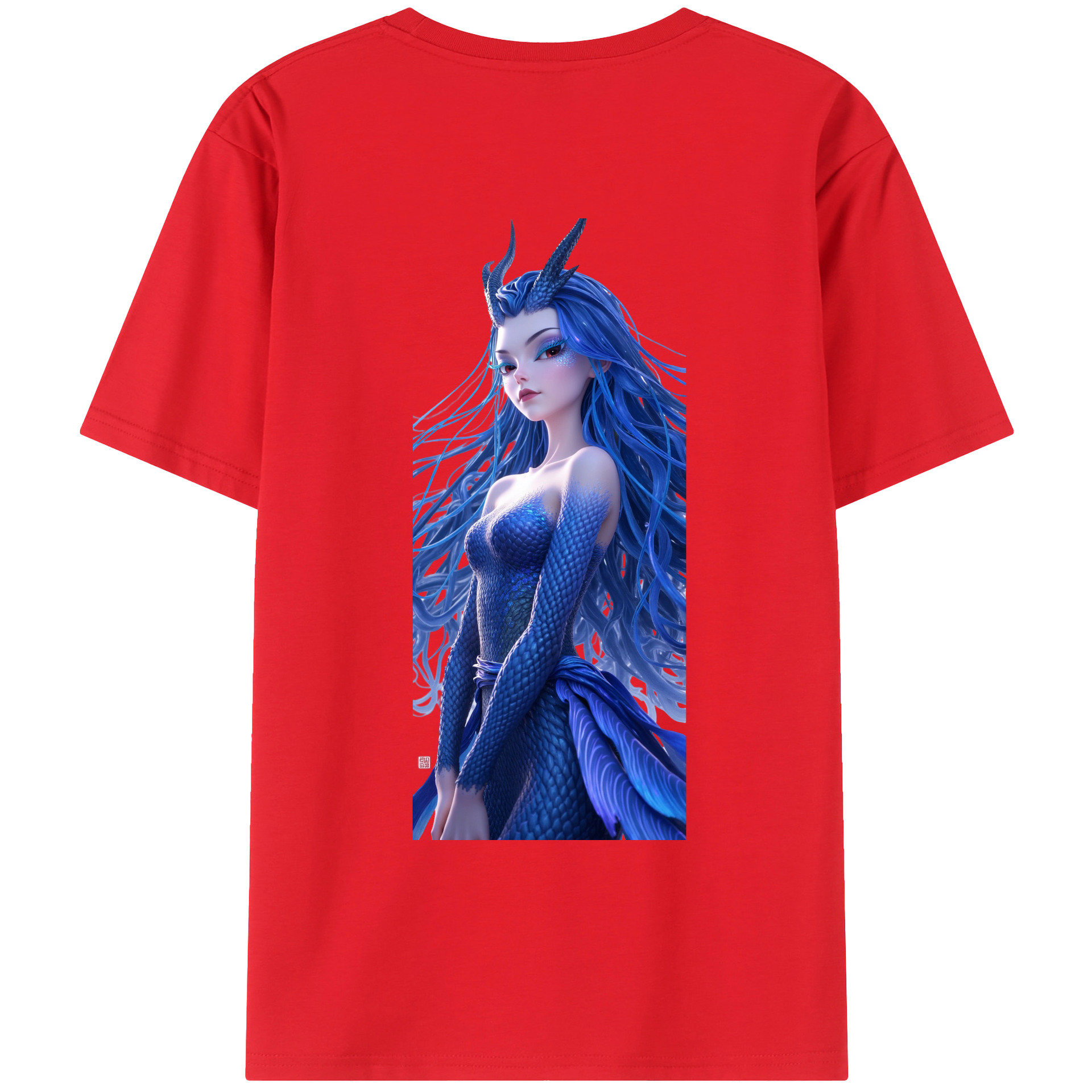 （画像用） Ne Zha 2 ナタ 魔童の大暴れ レディース半袖Tシャツ(バックプリント)