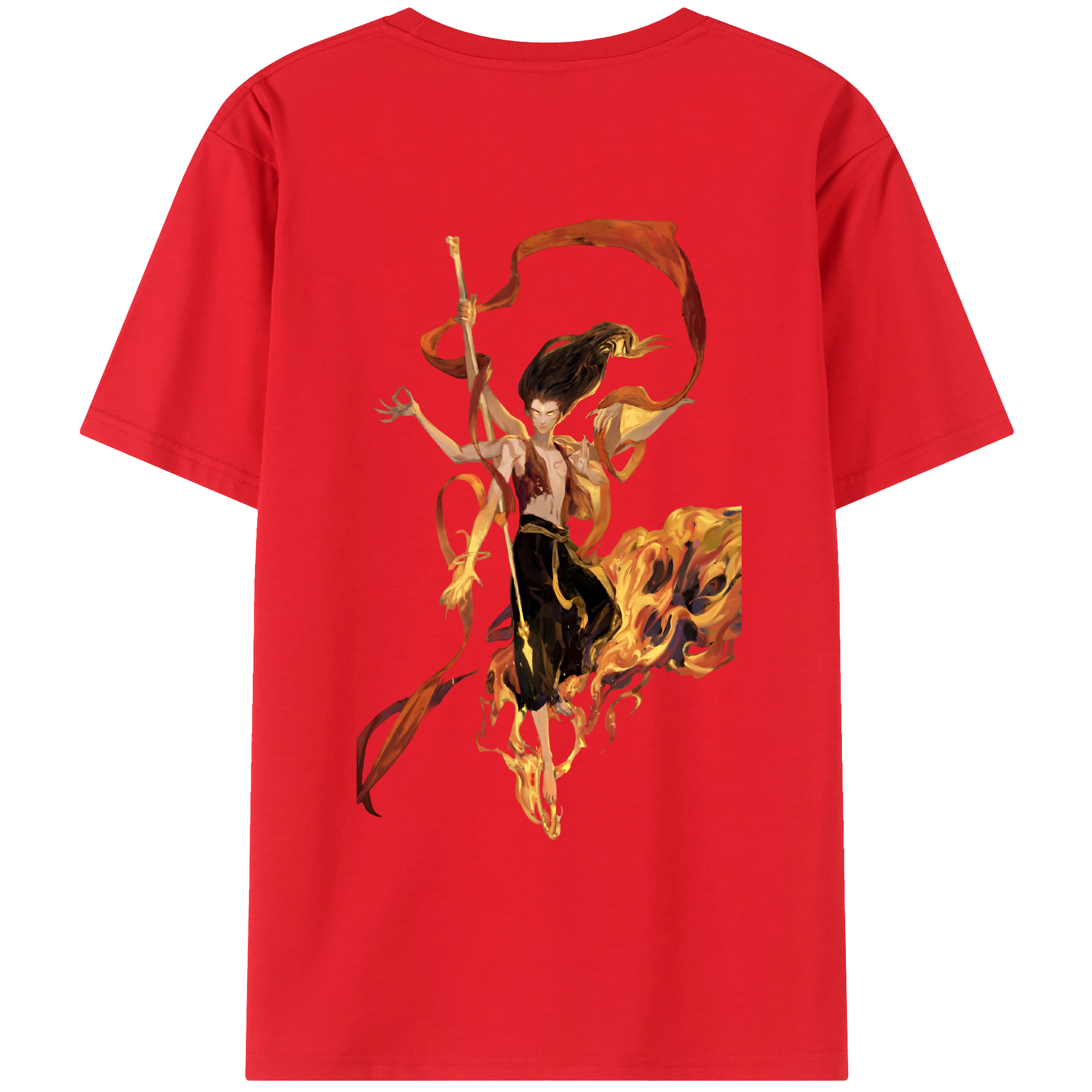 （画像用） Ne Zha 2 ナタ 魔童の大暴れ レディース半袖Tシャツ(バックプリント)