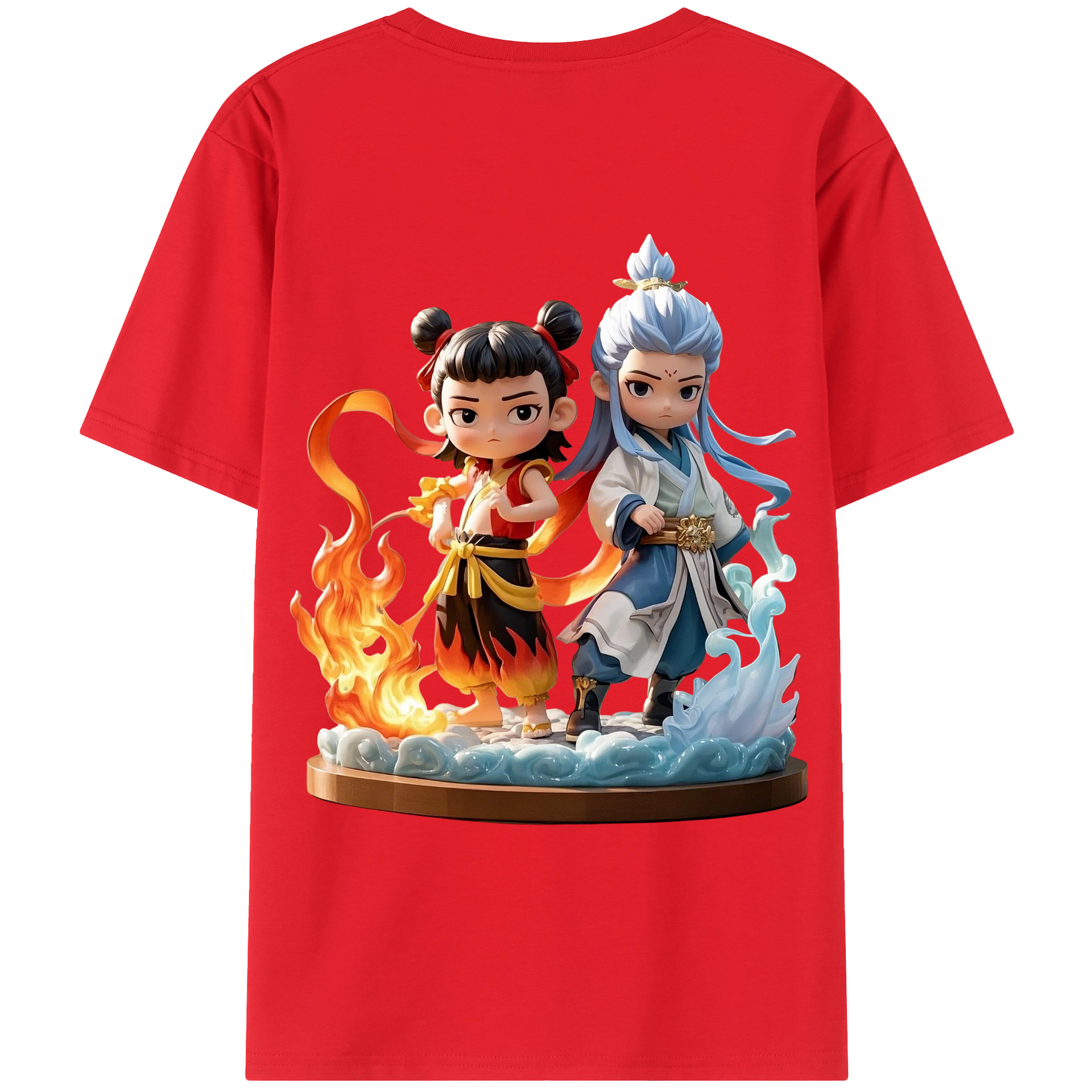 （画像用） Ne Zha 2 ナタ 魔童の大暴れ レディース半袖Tシャツ(バックプリント)