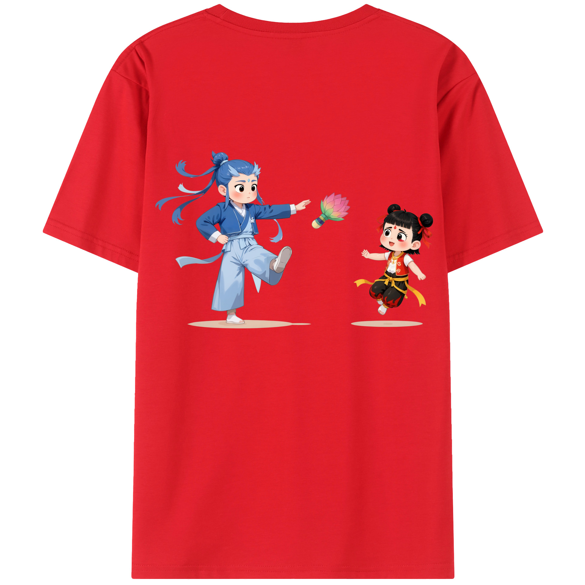 （画像用） Ne Zha 2 ナタ 魔童の大暴れ レディース半袖Tシャツ(バックプリント)