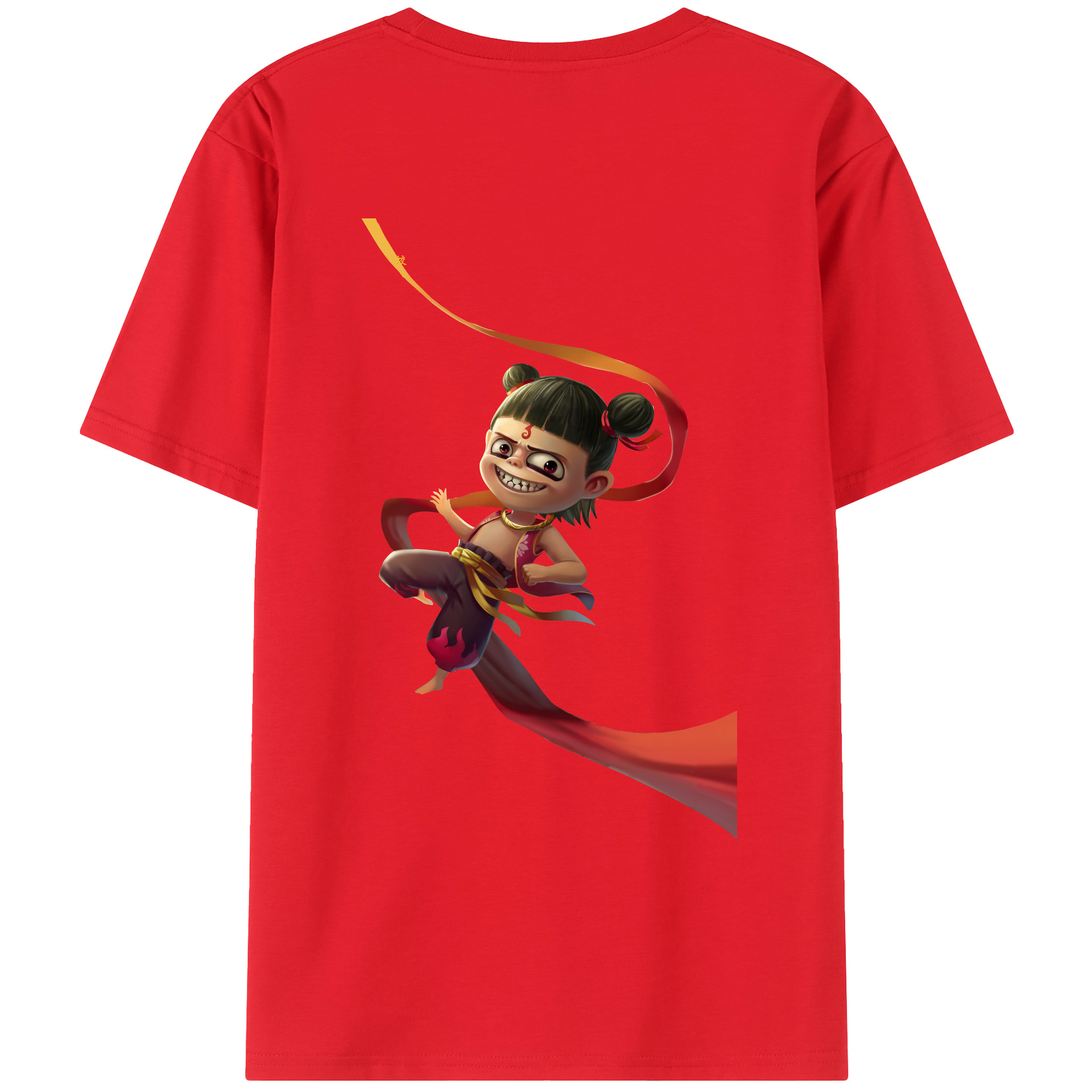 （画像用） Ne Zha 2 ナタ 魔童の大暴れ レディース半袖Tシャツ(バックプリント)