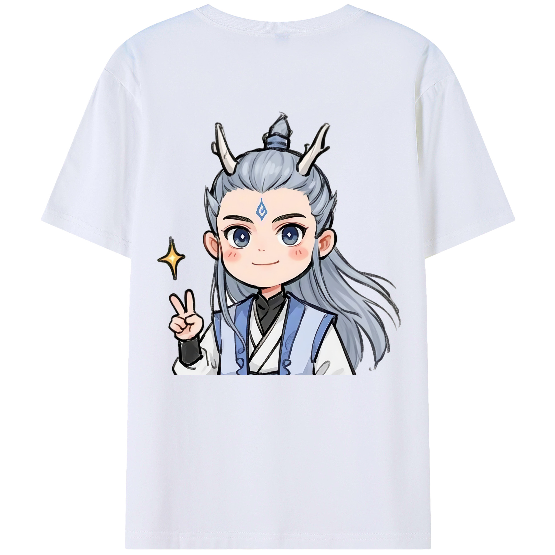 （画像用） Ne Zha 2 ナタ 魔童の大暴れ レディース半袖Tシャツ(バックプリント)