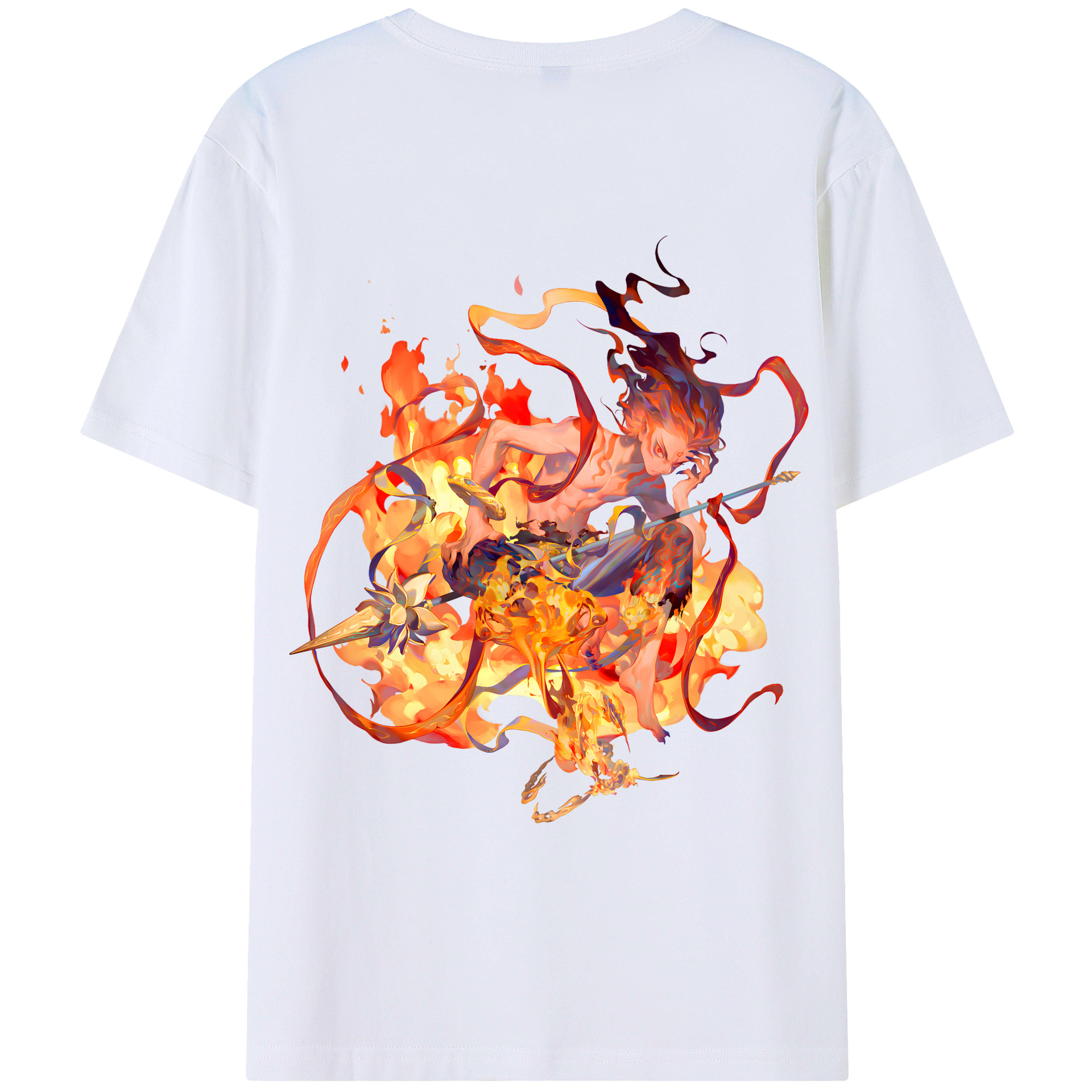 （画像用） Ne Zha 2 ナタ 魔童の大暴れ レディース半袖Tシャツ(バックプリント)