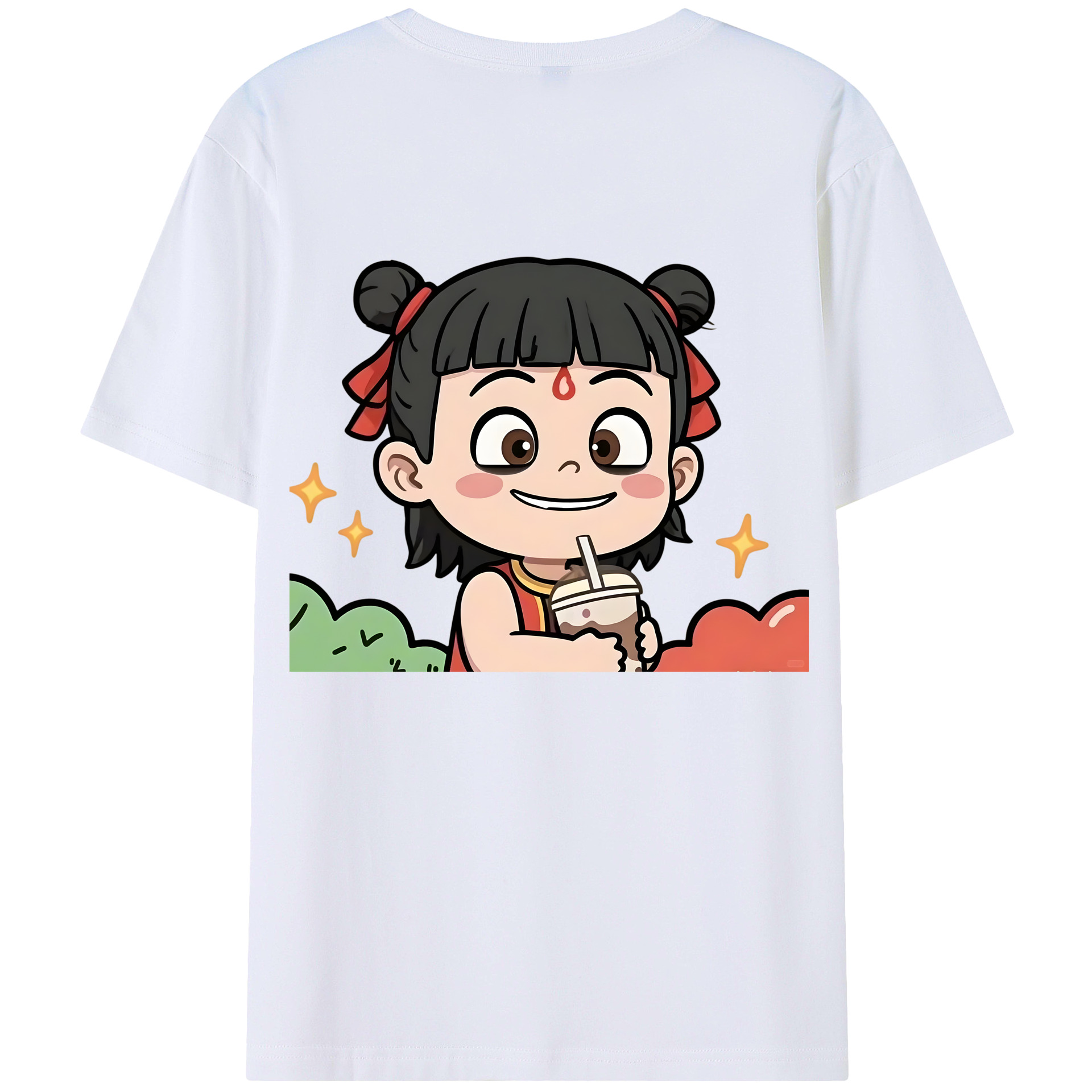 （画像用） Ne Zha 2 ナタ 魔童の大暴れ レディース半袖Tシャツ(バックプリント)
