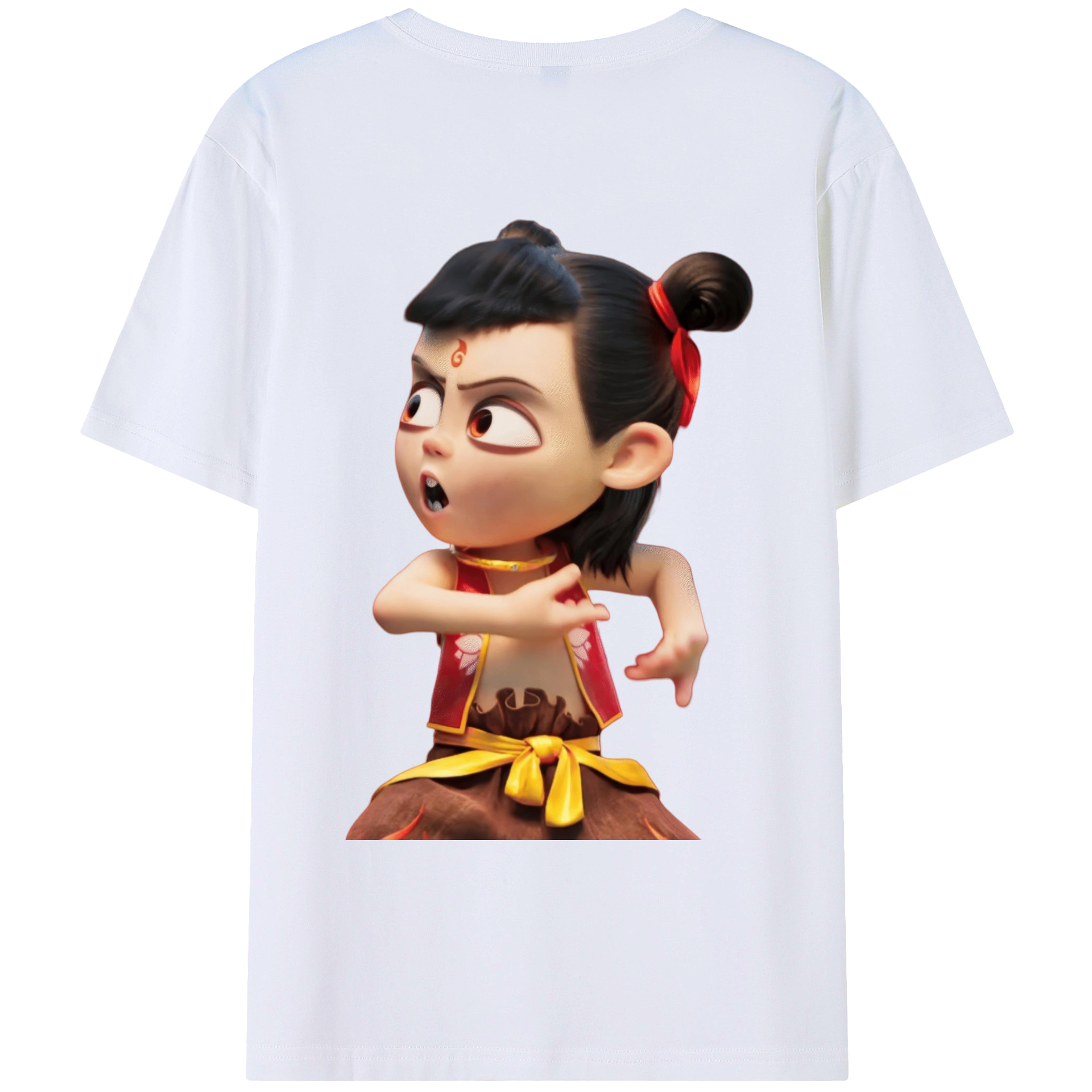（画像用） Ne Zha 2 ナタ 魔童の大暴れ レディース半袖Tシャツ(バックプリント)