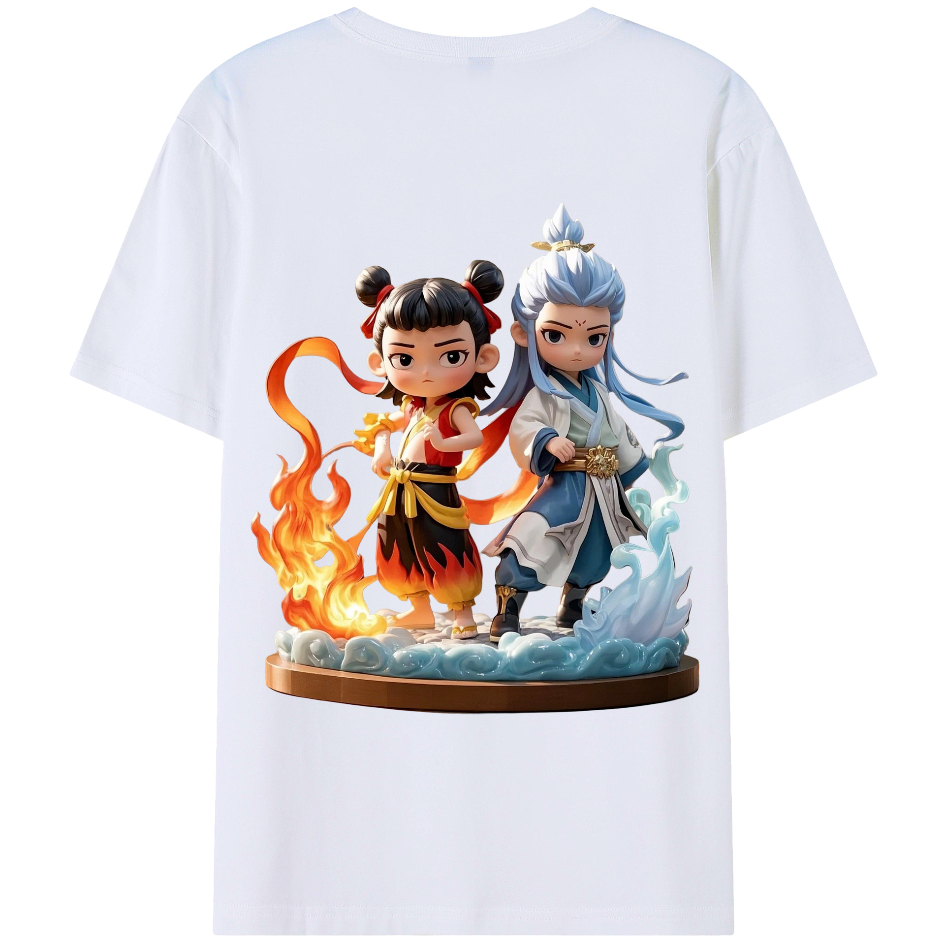 （画像用） Ne Zha 2 ナタ 魔童の大暴れ レディース半袖Tシャツ(バックプリント)