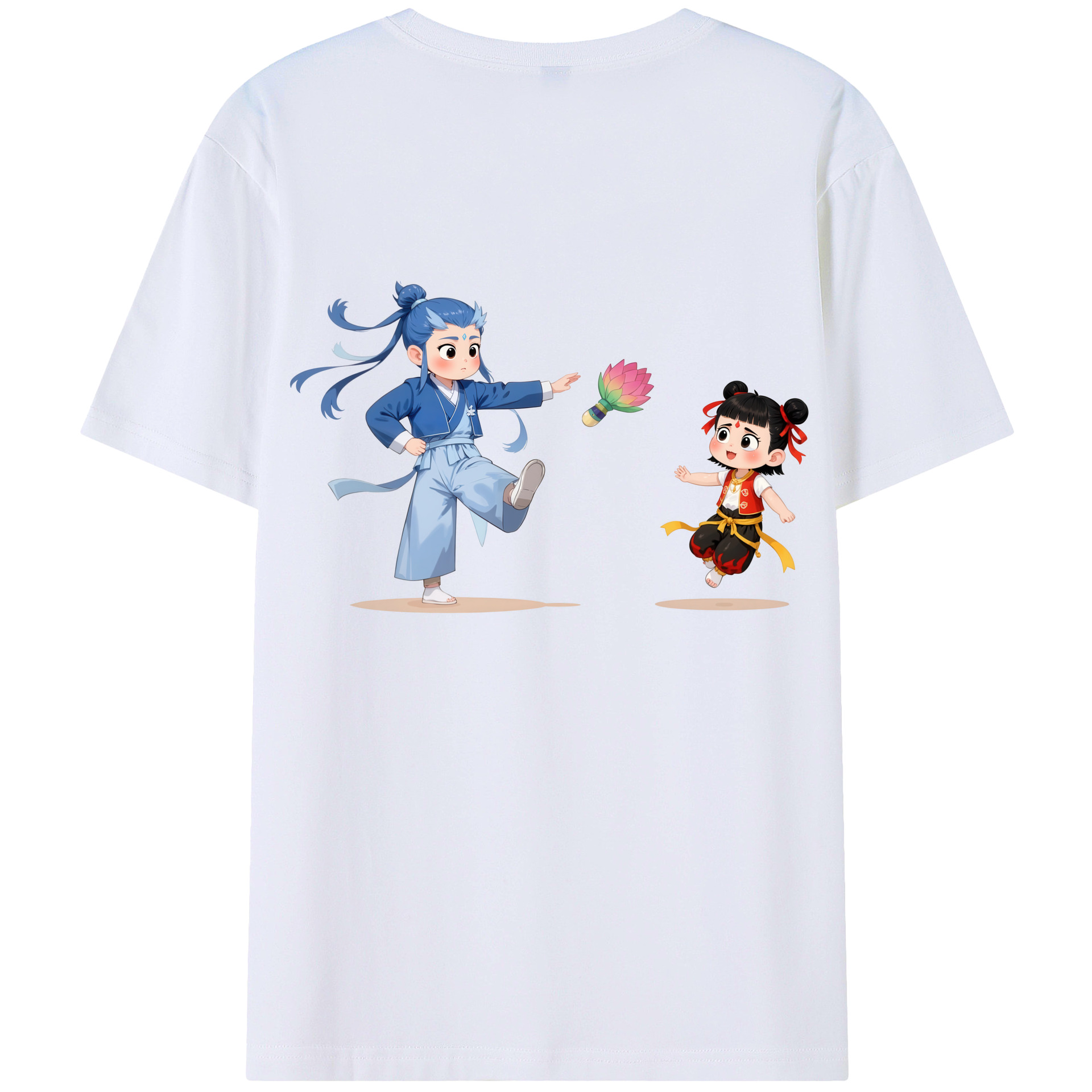 （画像用） Ne Zha 2 ナタ 魔童の大暴れ レディース半袖Tシャツ(バックプリント)